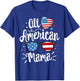 All American Mama Women American Flag 4th of July Patriotic T-Shirt - T-Shirt | Royal