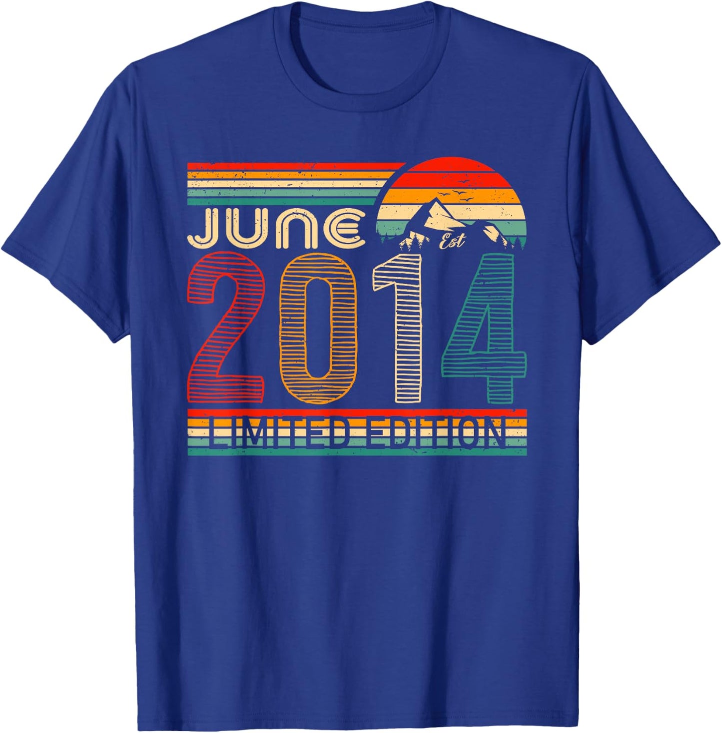 June 2014 Limited Edition Classic 2014 Year Vintage Birthday T-Shirt - T-Shirt | Royal