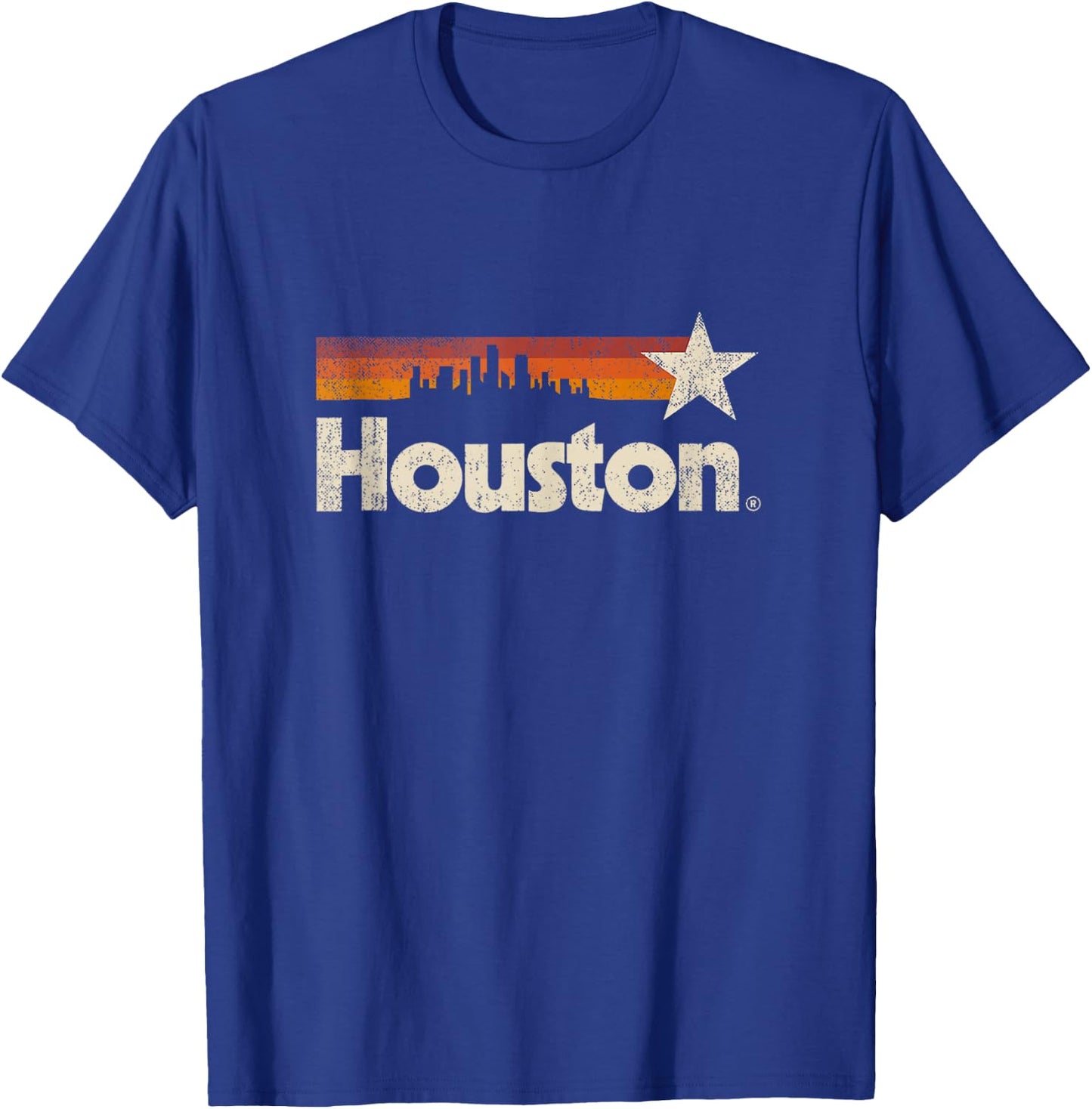 Vintage Houston City - Texas Houston Strong Stripes T-Shirt - T-Shirt | Royal