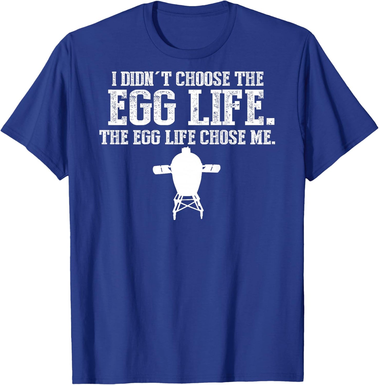 Funny BBQ Big Egg Smoker Accessories T Shirts Back Printed T-Shirt - T-Shirt | Royal