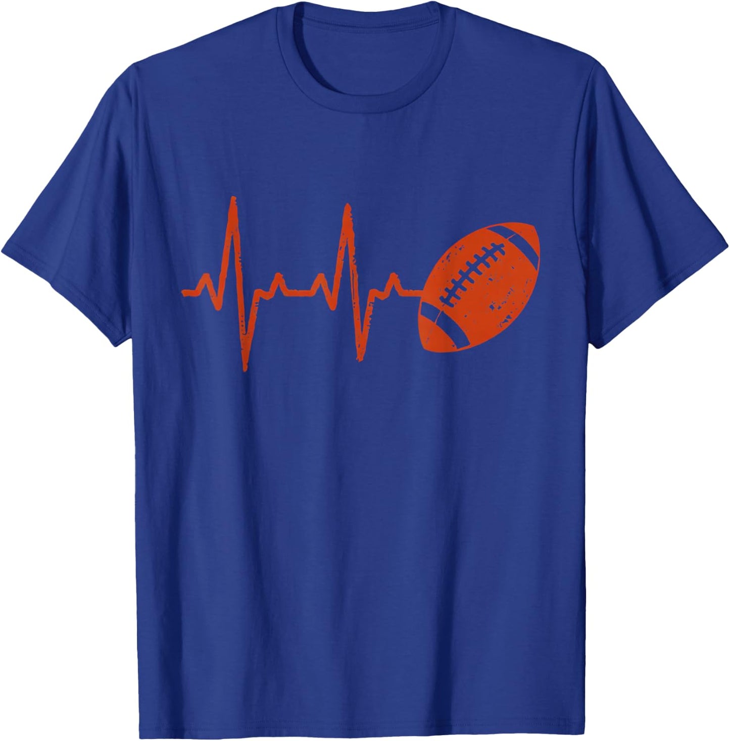 Classic Football - Retro Football Heartbeat T-Shirt - T-Shirt | Royal