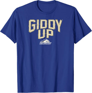 Birmingham Stallions UFL - Giddy Up - Birmingham Football T-Shirt - T-Shirt | Royal