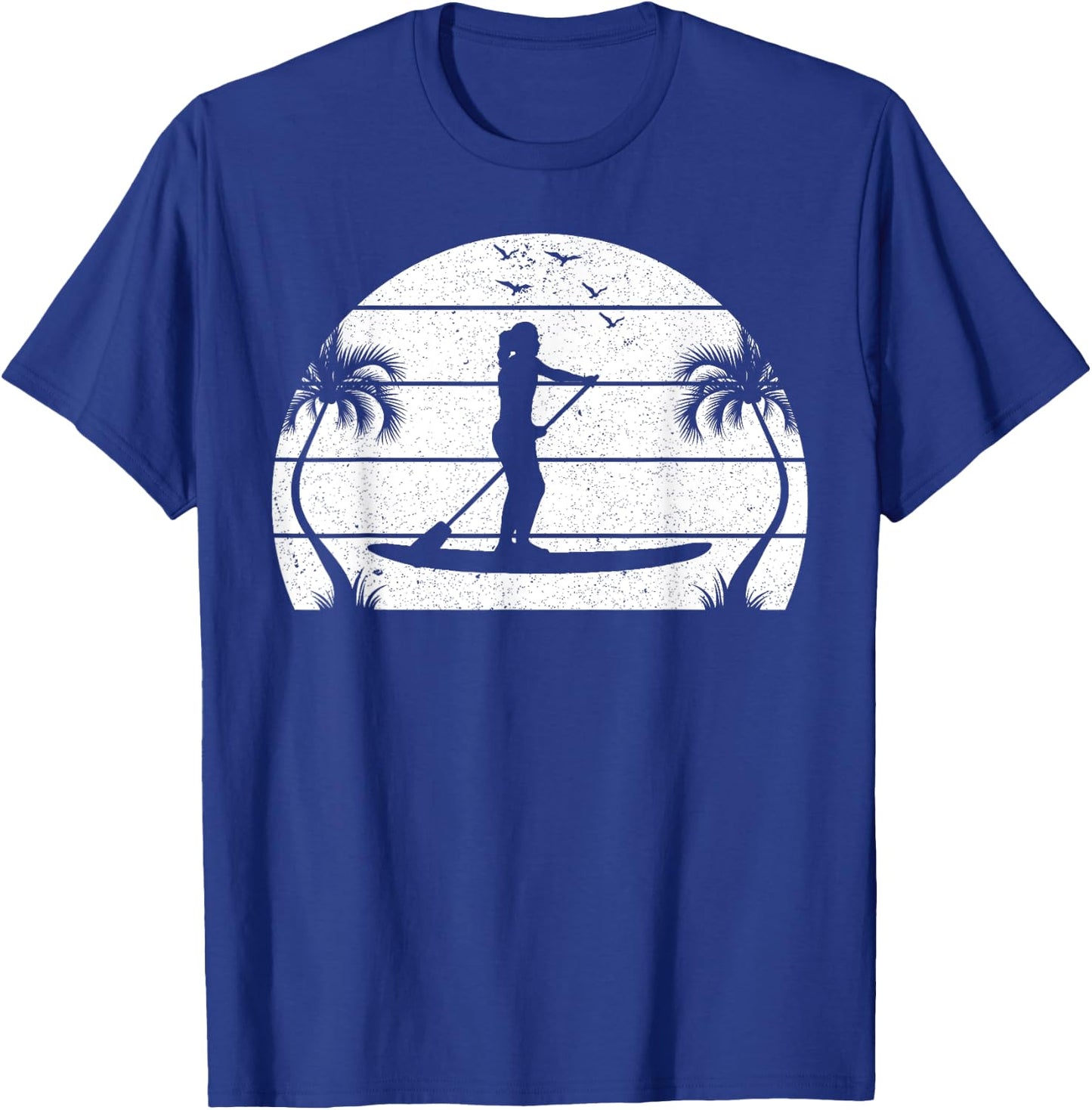 Water Sports Sunset SUP Girl - Stand Up Paddleboard T-Shirt - T-Shirt | Royal