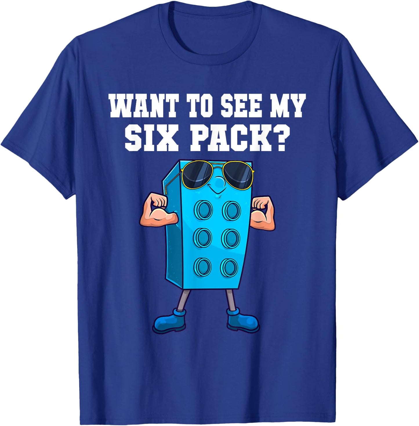 Want To See My Six Pack Funny Master Builder Bricks Men T-Shirt - T-Shirt | Royal