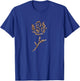 Animal Print Leopard Print Rose with Stem Design T-Shirt - T-Shirt | Royal