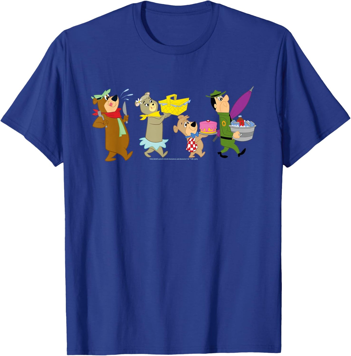 Yogi Bear Marching to The Picnic T-Shirt - T-Shirt | Royal