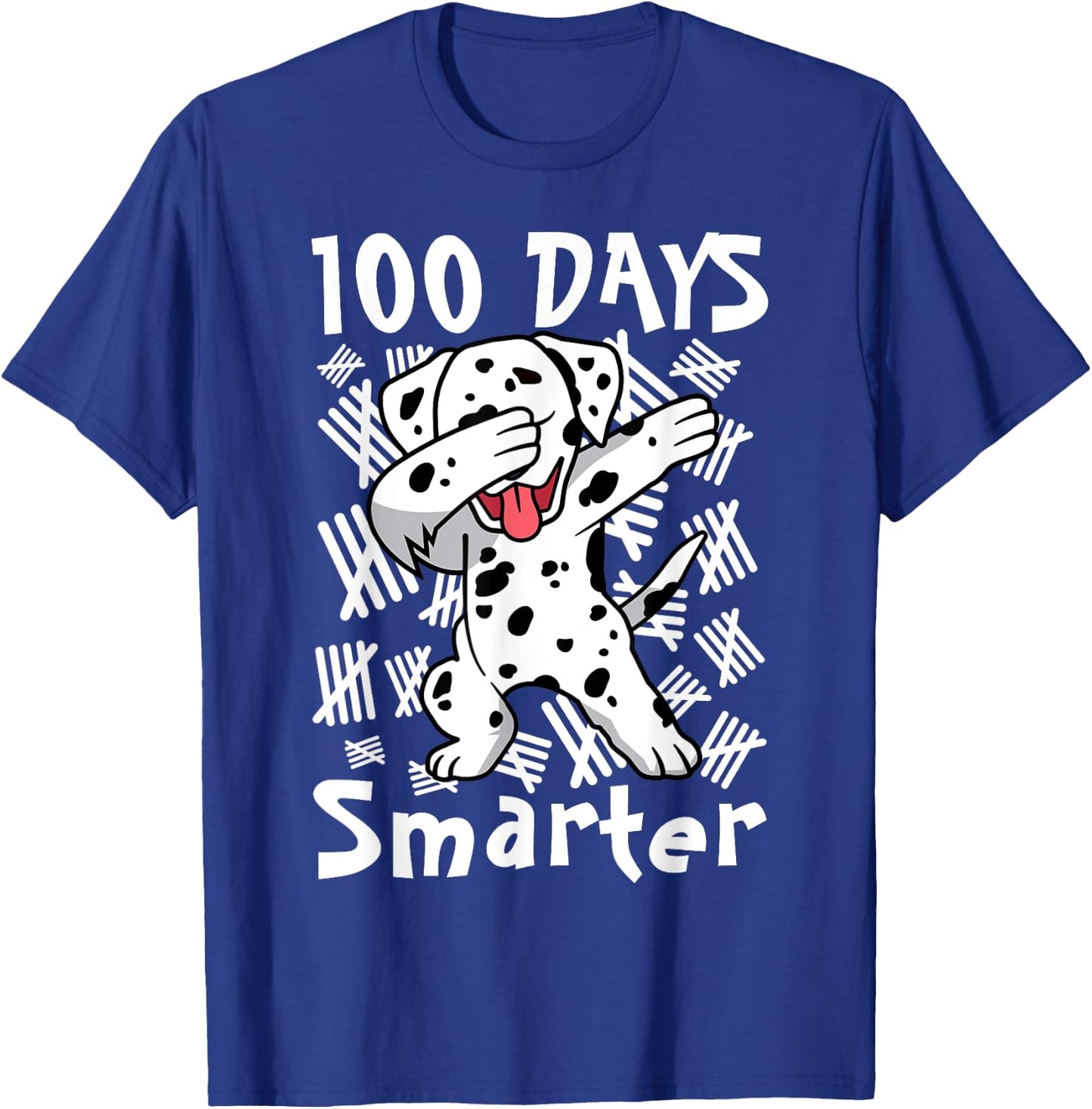 100 Days Smarter Dabbing 100 Days of School Dalmatian Kids T-Shirt - T-Shirt | Royal