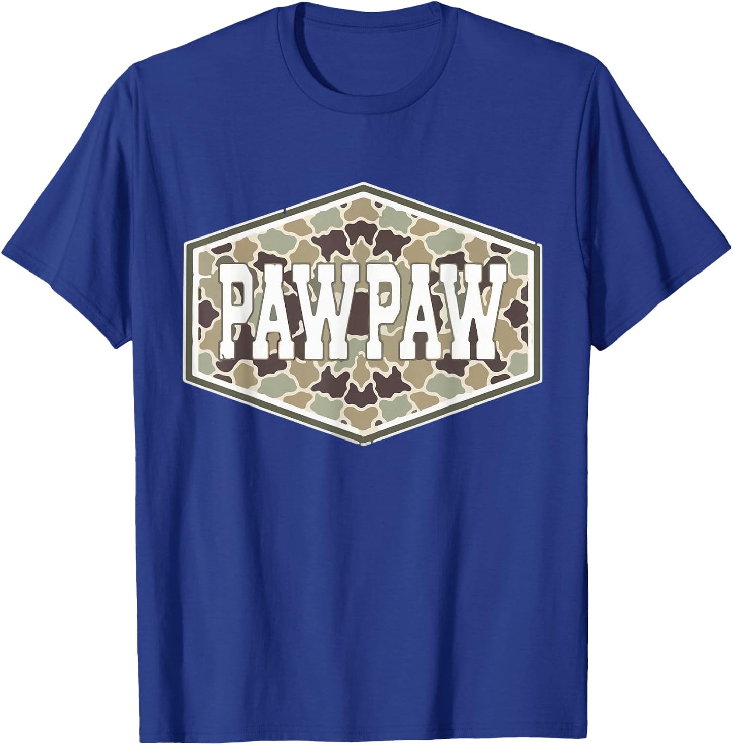 Vintage Camouflage Pawpaw Fatherhood Camo Family Fathers Day T-Shirt - T-Shirt | Royal