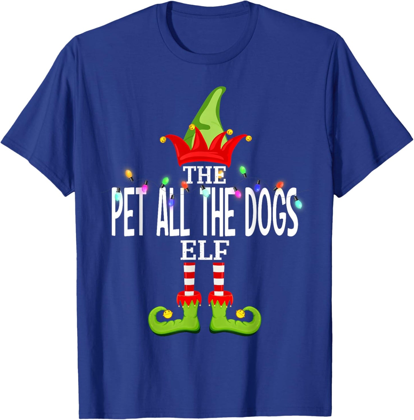 The Pet All The Dogs Elf Christmas Matching Pajamas T-Shirt - T-Shirt | Royal