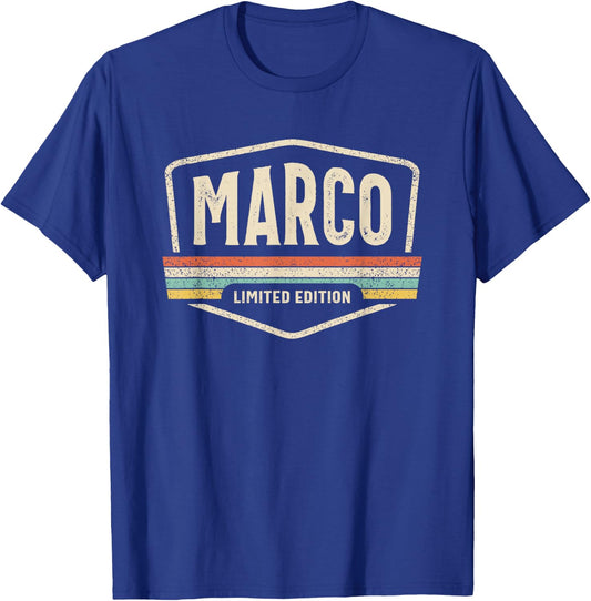 Marco Limited Edition Funny Name Personalised Marco , Black, S T-Shirt - T-Shirt | Royal