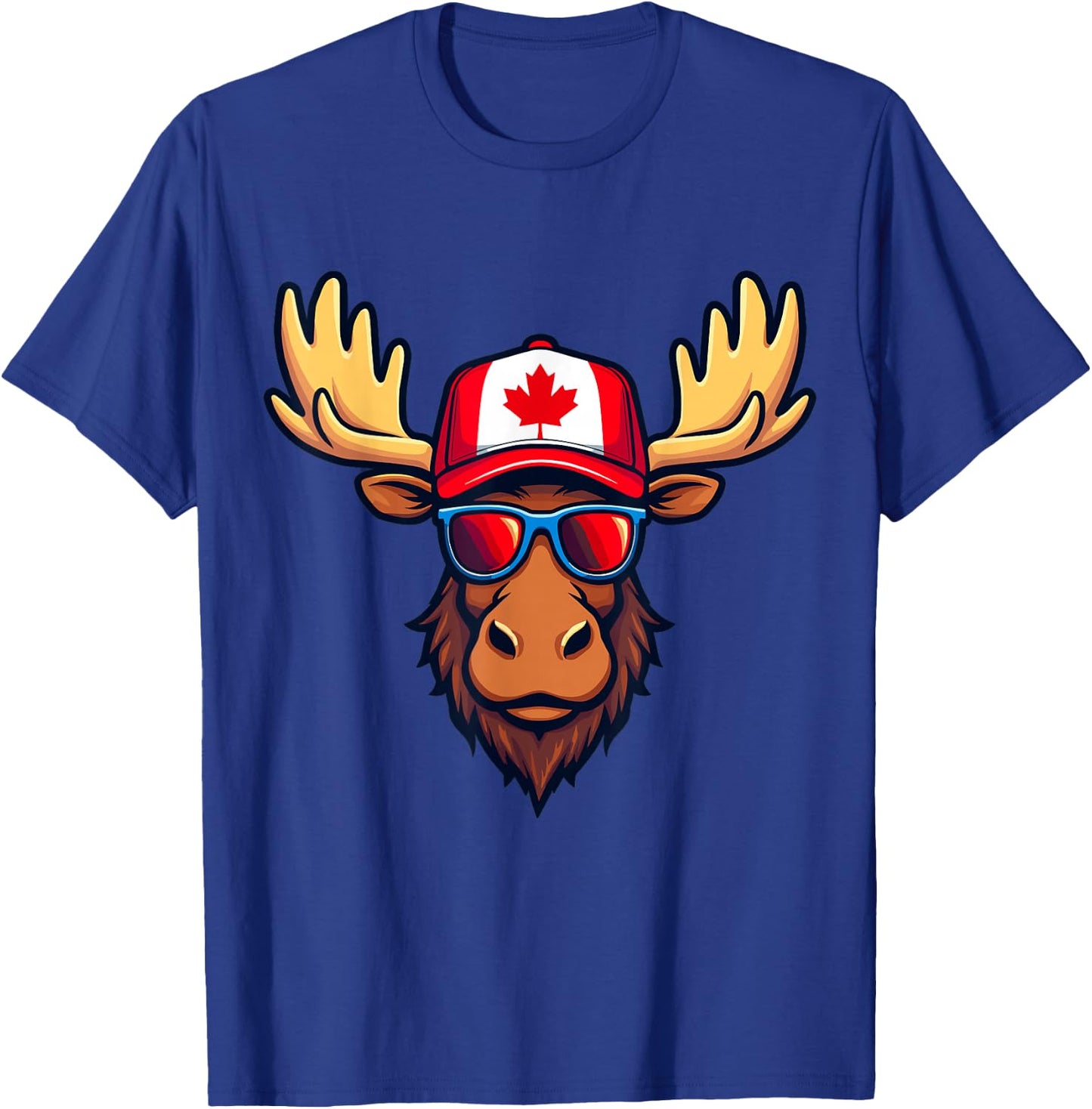 Canadian Canada Day Moose Canada Flag T-Shirt - T-Shirt | Royal