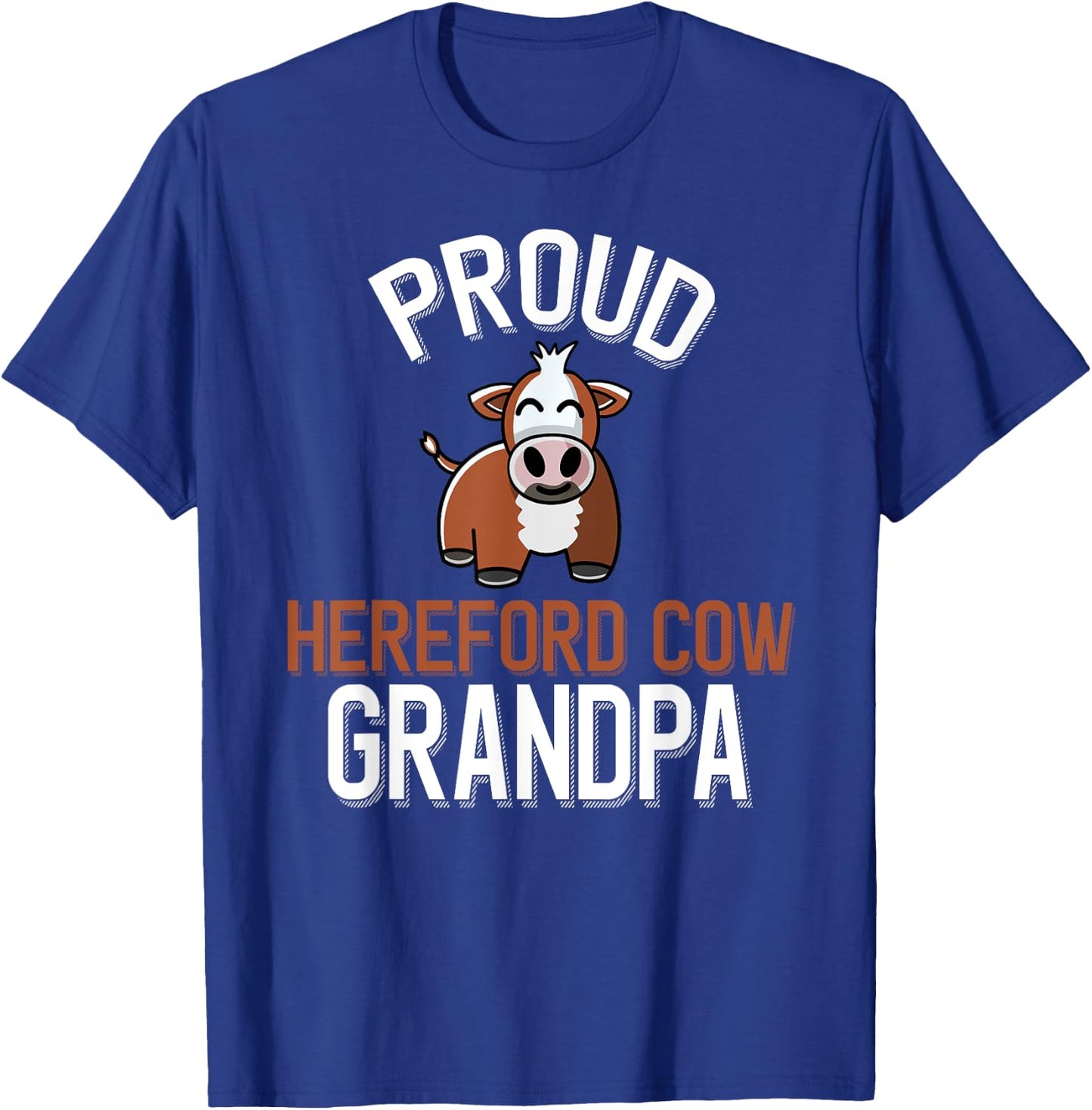Proud Hereford Cow Grandpa T-Shirt - T-Shirt | Royal