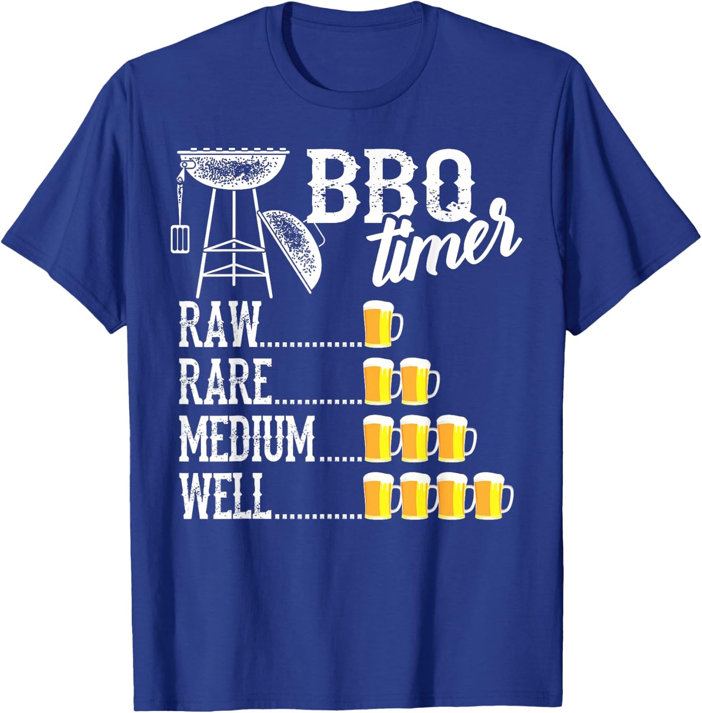 Funny BBQ Art Women Grilling Meat Smoking Barbecue T-Shirt - T-Shirt | Royal