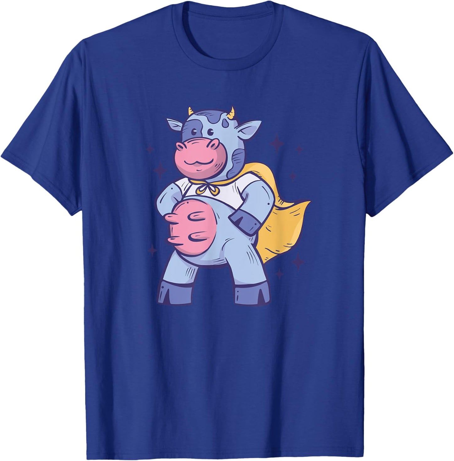 Cow In Superhero Costume Cattle, Cow Farmer T-Shirt - T-Shirt | Royal