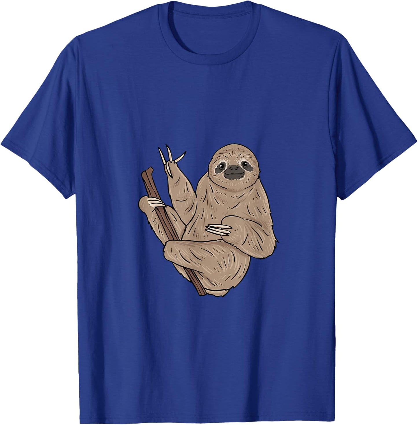 ILY Sloth ASL Hand Gesture Deaf Hearing Loss Awareness T-Shirt - T-Shirt | Royal