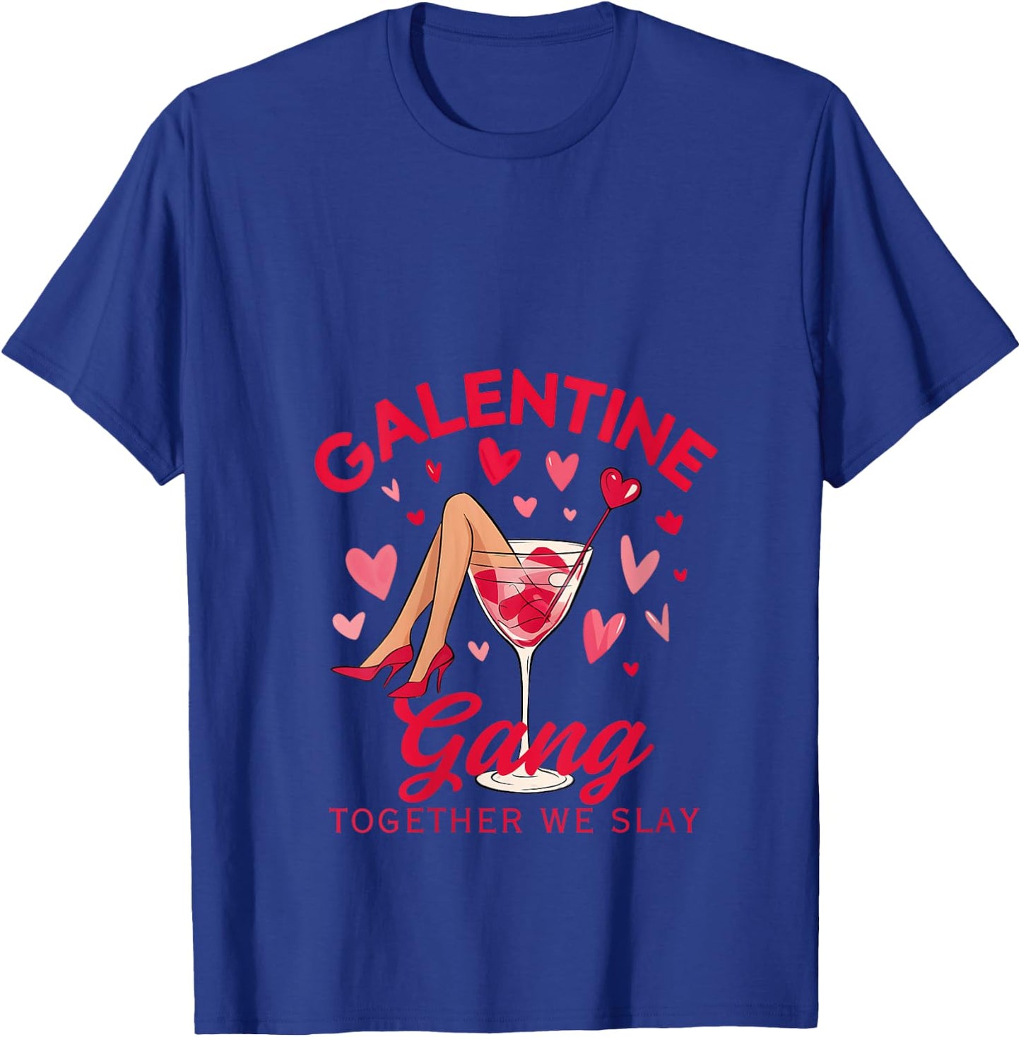 Galentine Gang Together We Slay Valentine's Day V-Neck T-Shirt - T-Shirt | Royal