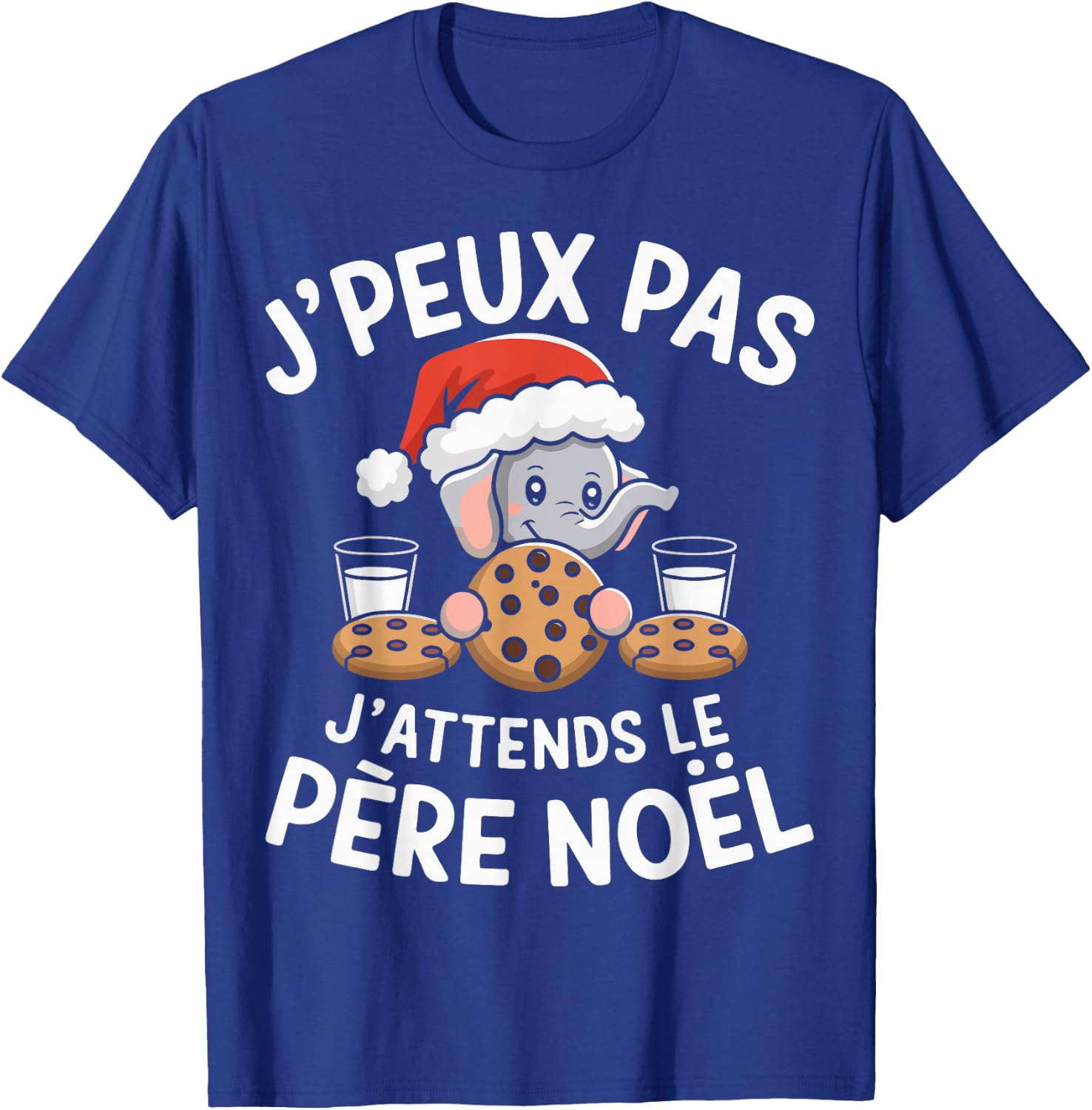 Je peux Pas J'attends Le Père Noël Animals Elephant Christmas , Black, S T-Shirt - T-Shirt | Royal
