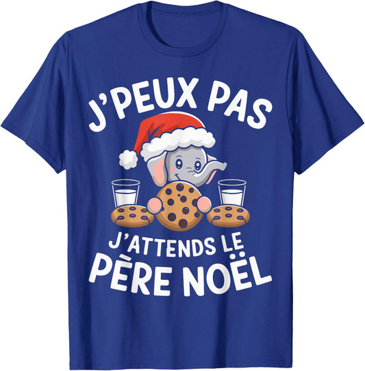 Je peux Pas J'attends Le Père Noël Animals Elephant Christmas , Black, S T-Shirt - T-Shirt | Royal