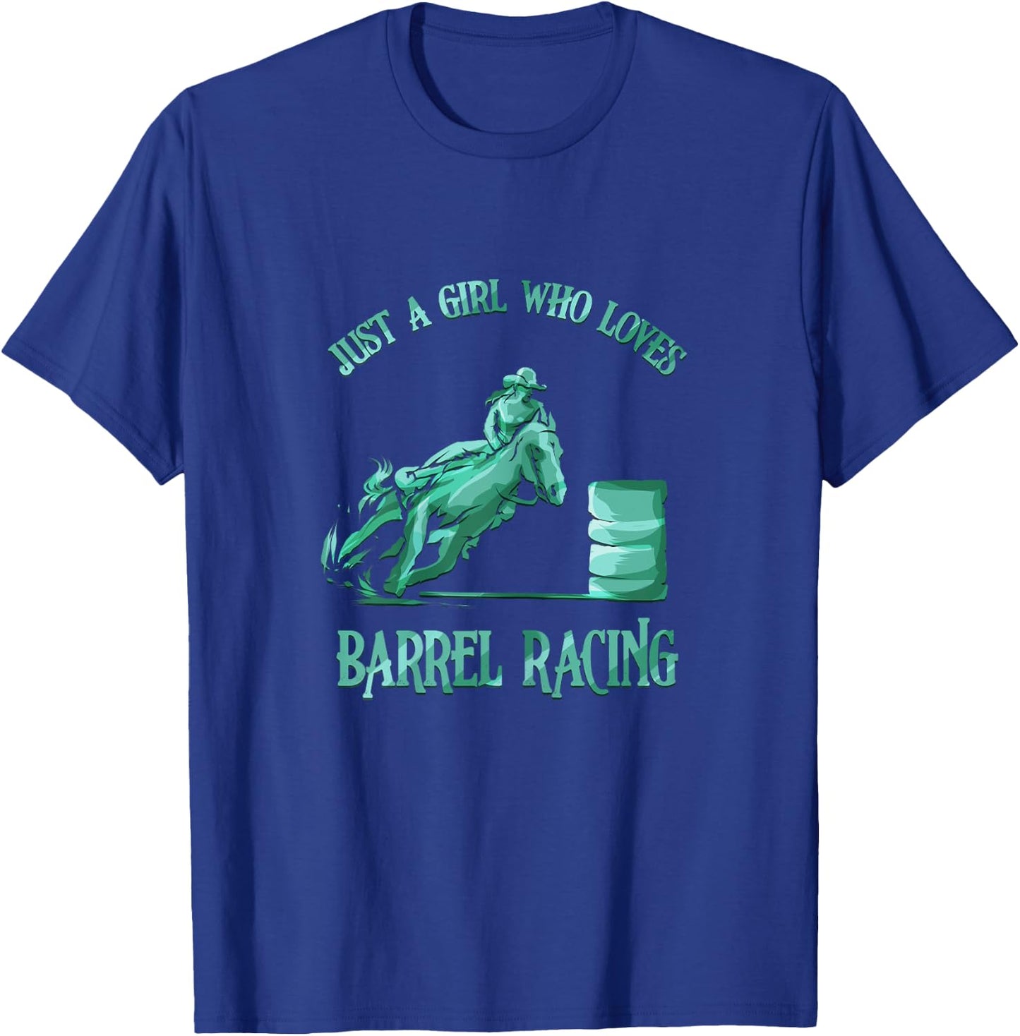 Barrel Racing Girl Love Horse Riding Rodeo Cowgirl Gift T-Shirt - T-Shirt | Royal