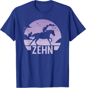 10. Geburtstag Reiterin 10 Jahre Mädchen Pferde Geburtstags T-Shirt - T-Shirt | Royal
