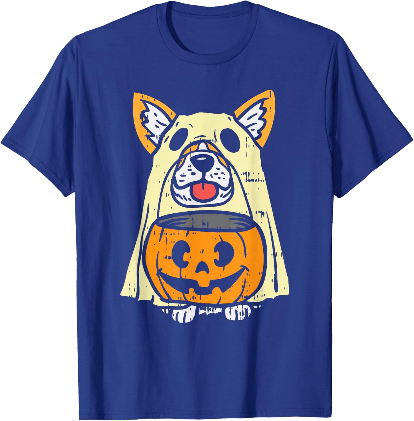 Welsh Corgi Ghost Funny Halloween Costume Dog Owner Lover T-Shirt - T-Shirt | Royal