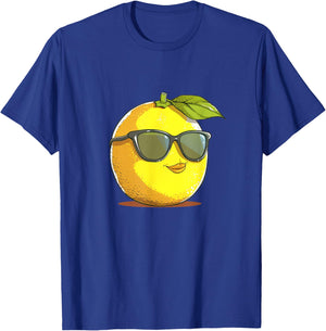 Funny Lemon Face with Sunglasses and Fun for Fruits Lovers T-Shirt - T-Shirt | Royal