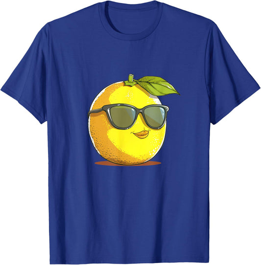 Funny Lemon Face with Sunglasses and Fun for Fruits Lovers T-Shirt - T-Shirt | Royal