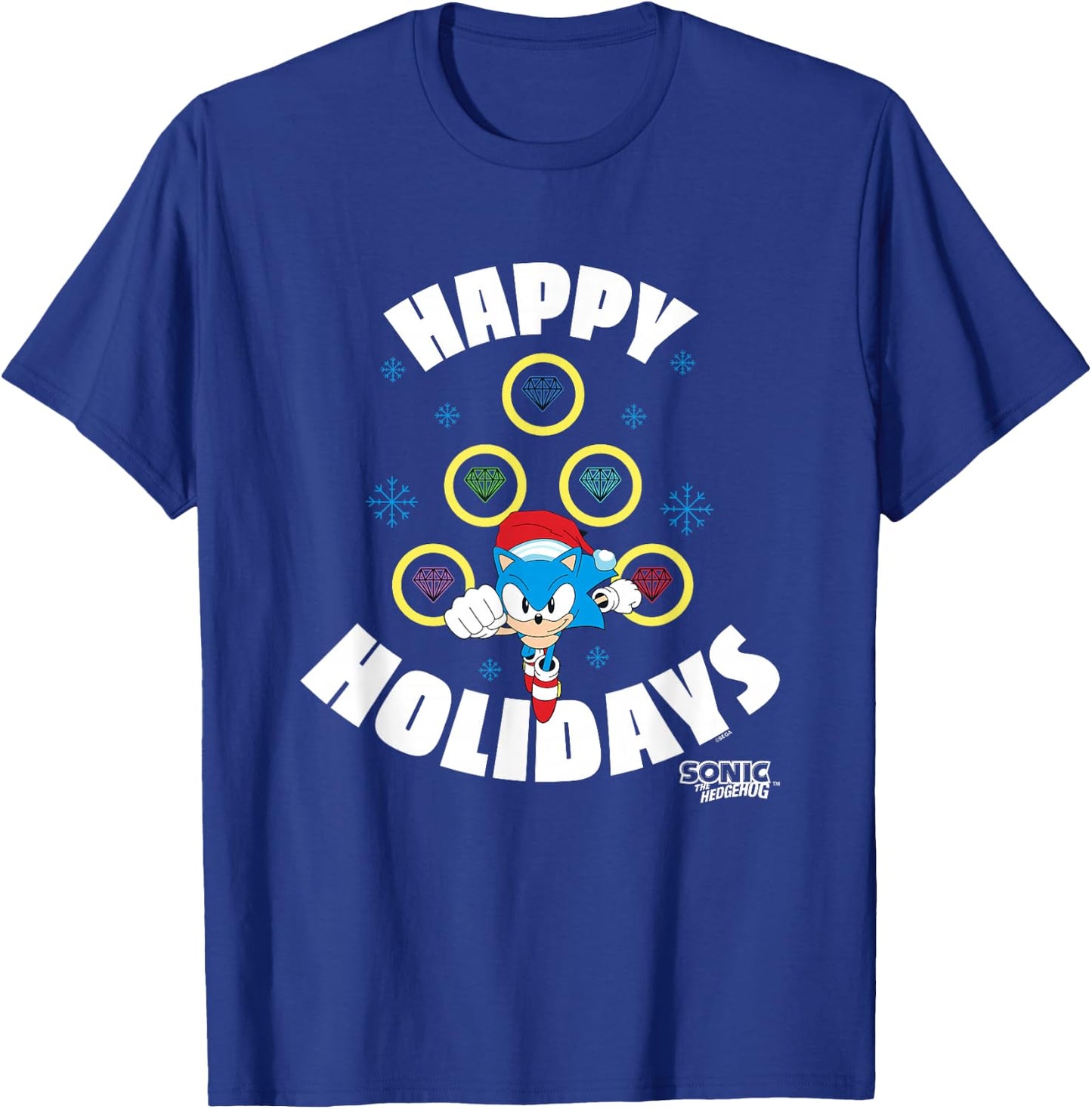 Sonic The Hedgehog Christmas Happy Holidays Chaos Tree T-Shirt - T-Shirt | Royal