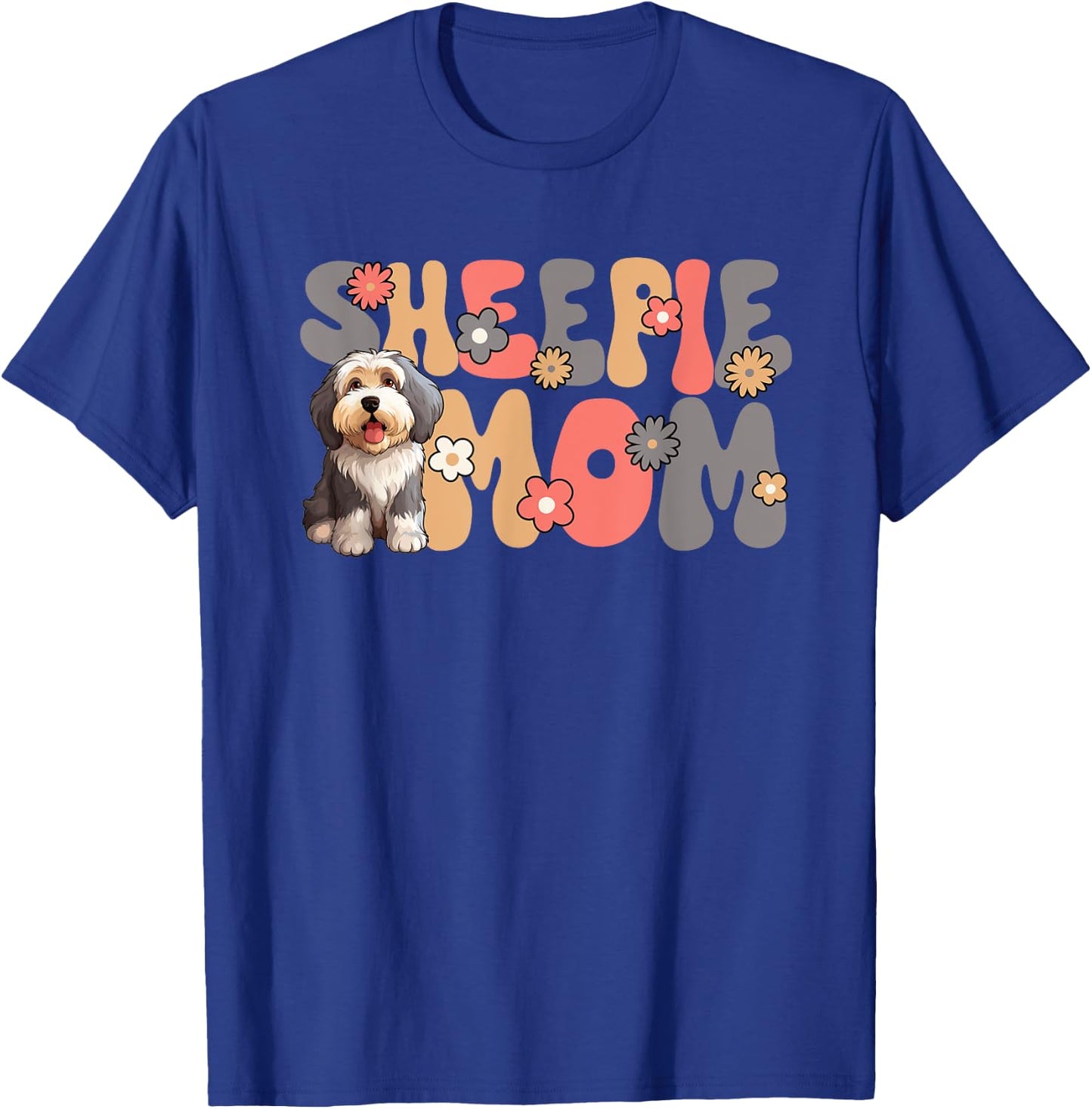 Old English Sheepdog Groovy World's Best Sheepie Mom T-Shirt - T-Shirt | Royal