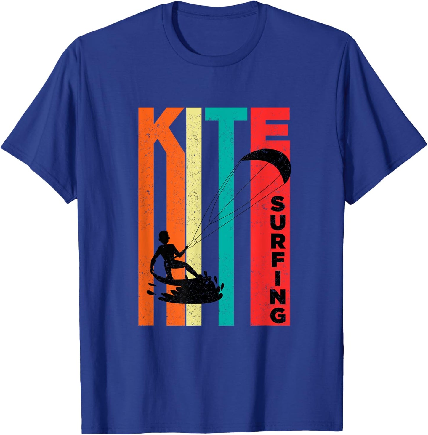 Kitesurfing Retro Vintage Kiteboard Kitesurfer Surfing Gift T-Shirt - T-Shirt | Royal