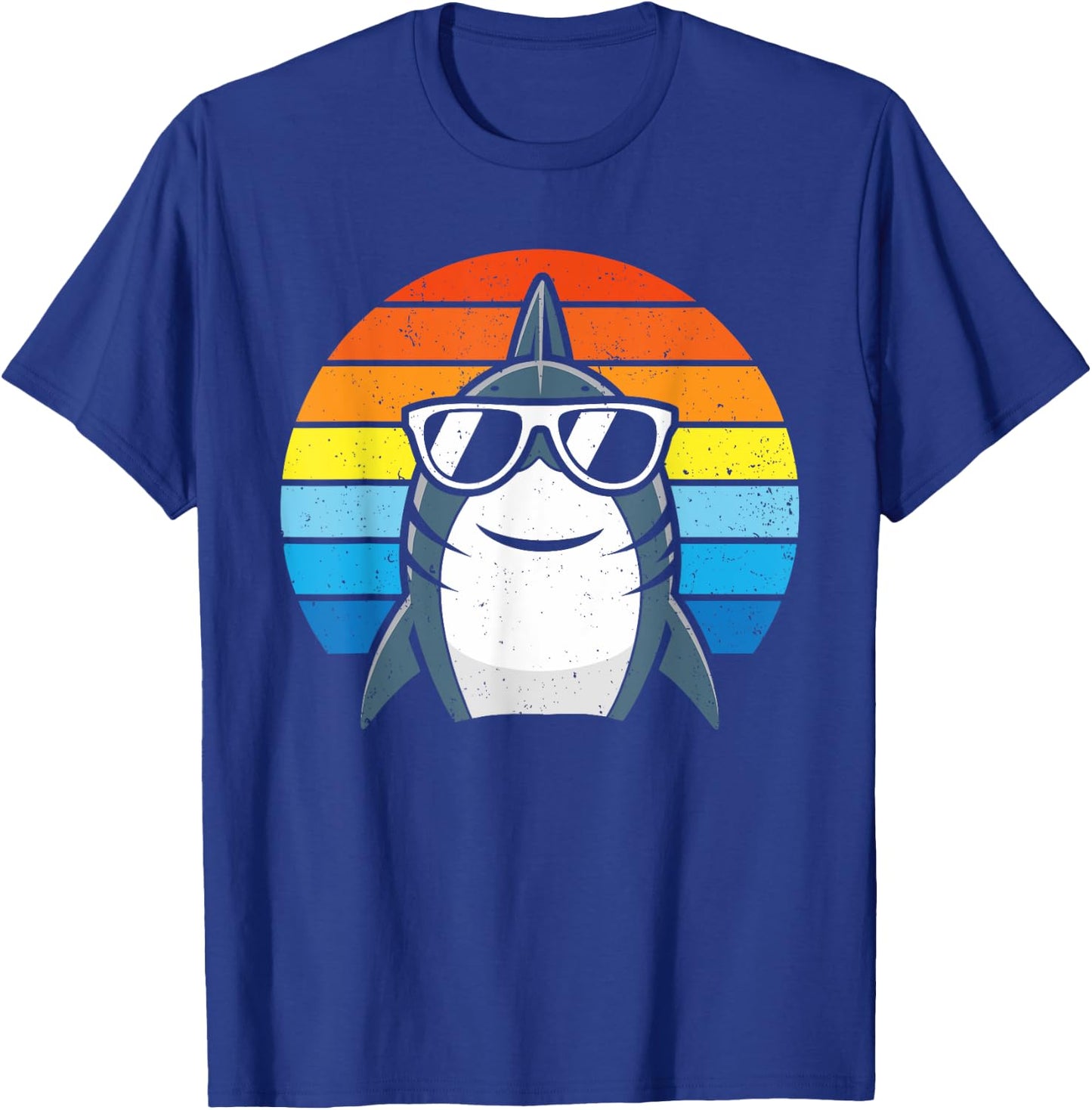 Retro Cool Shark with Sunglasses Kids Boys Men Funny Shark T-Shirt - T-Shirt | Royal