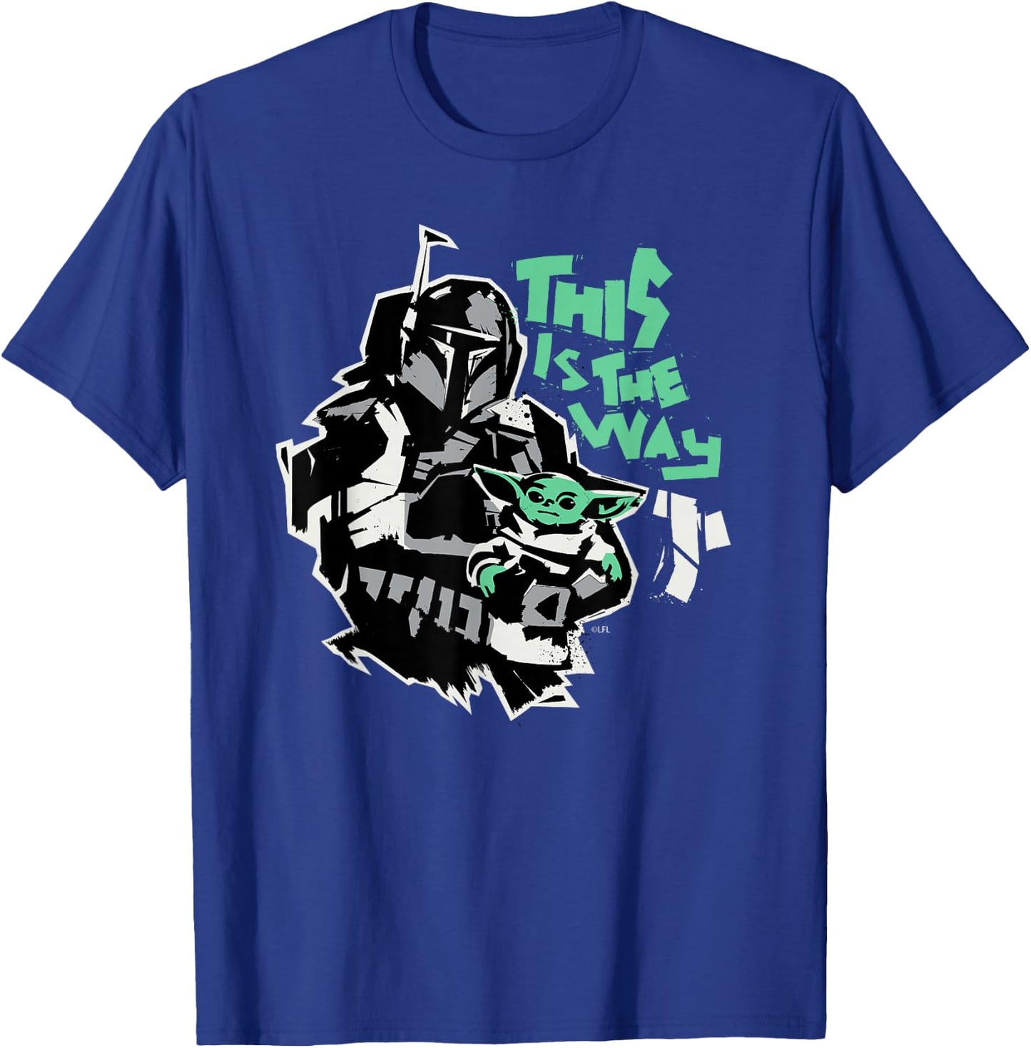 Star Wars The Mandalorian and Grogu This is the Way Raw T-Shirt - T-Shirt | Royal