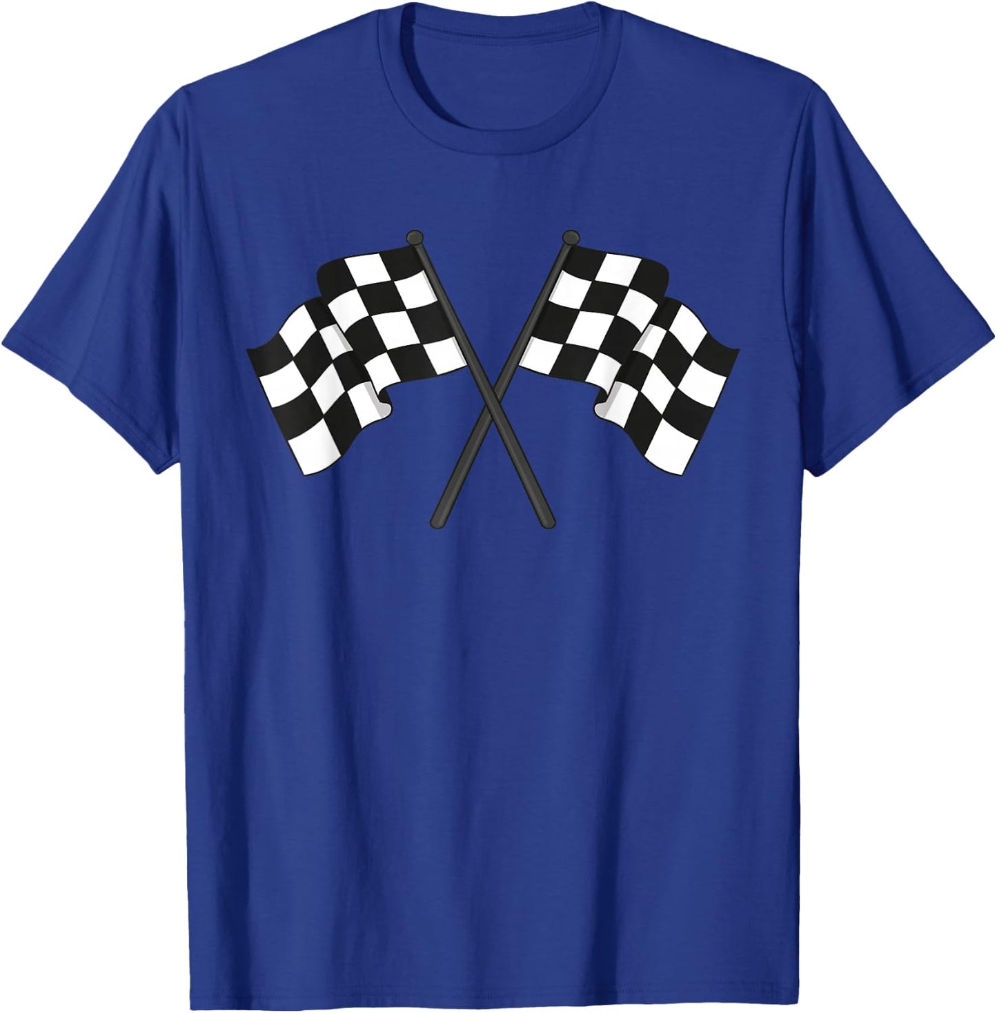 Checked Flag Racing , black T-Shirt - T-Shirt | Royal