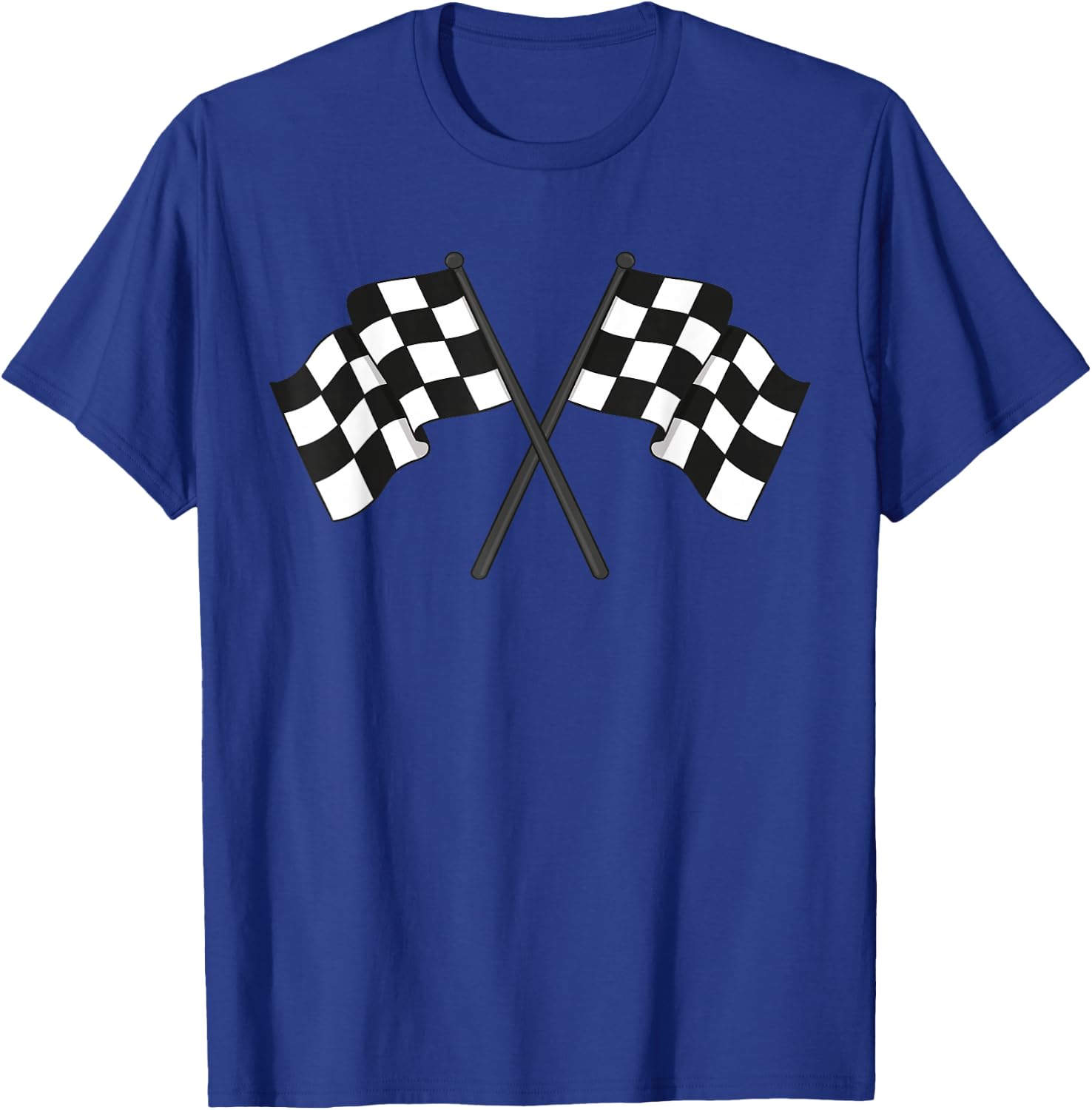 Checked Flag Racing , black T-Shirt - T-Shirt | Royal