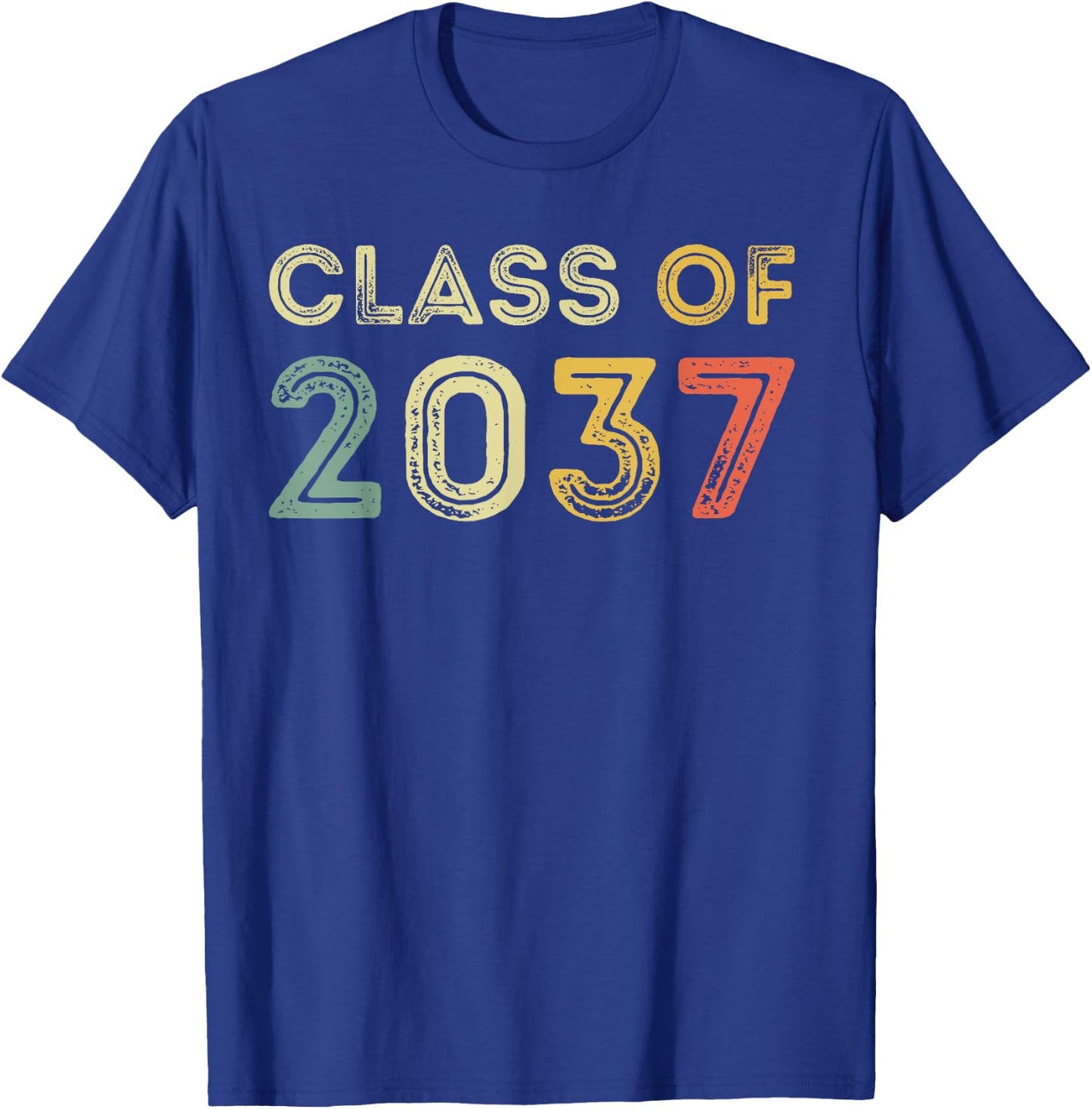 Vintage Class Of 2037 Graduation Senior 2037 T-Shirt - T-Shirt | Royal
