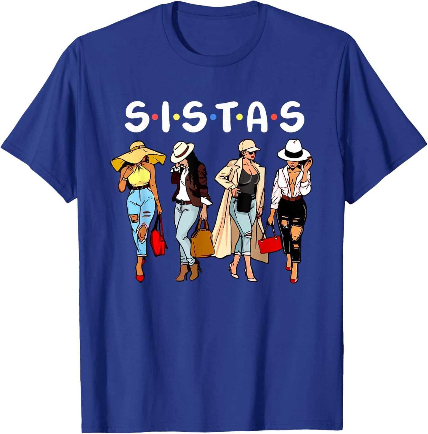 Women Proud Black Sistas Queen Melanin African American T-Shirt - T-Shirt | Royal
