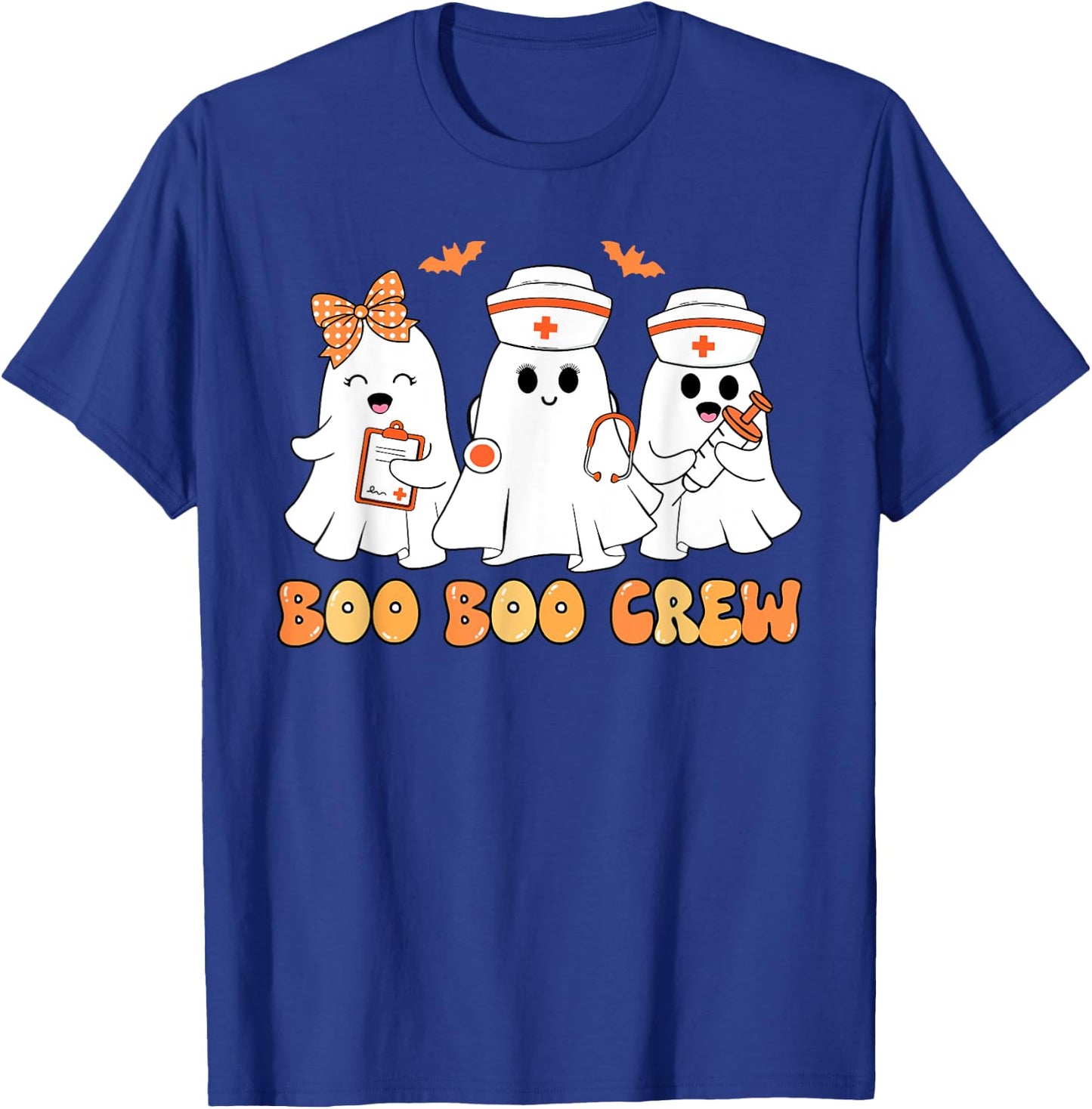 Boo Boo Crew Nurse Halloween Cute Ghost Girl Women Costume T-Shirt - T-Shirt | Royal