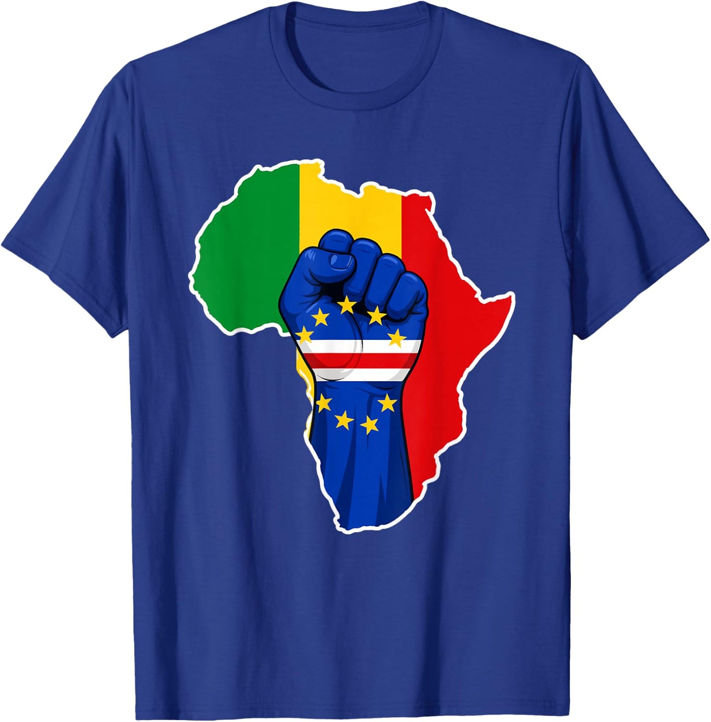 Cape Verdean African Pride Flag Love Cape Verde T-Shirt - T-Shirt | Royal