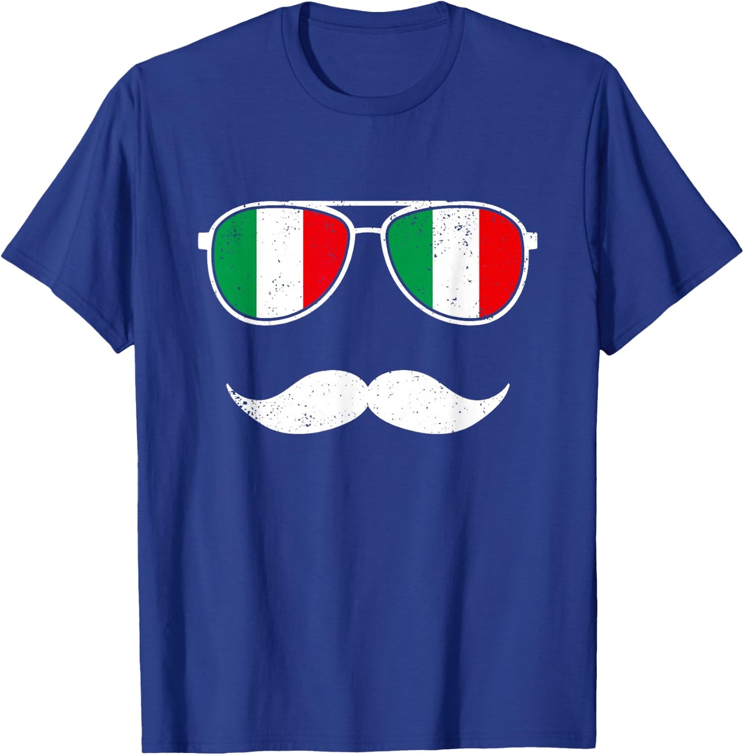 Italien-Flagge, Retro-Sonnenbrille, Schnurrbart, lustige italienische Jungen T-Shirt - T-Shirt | Royal