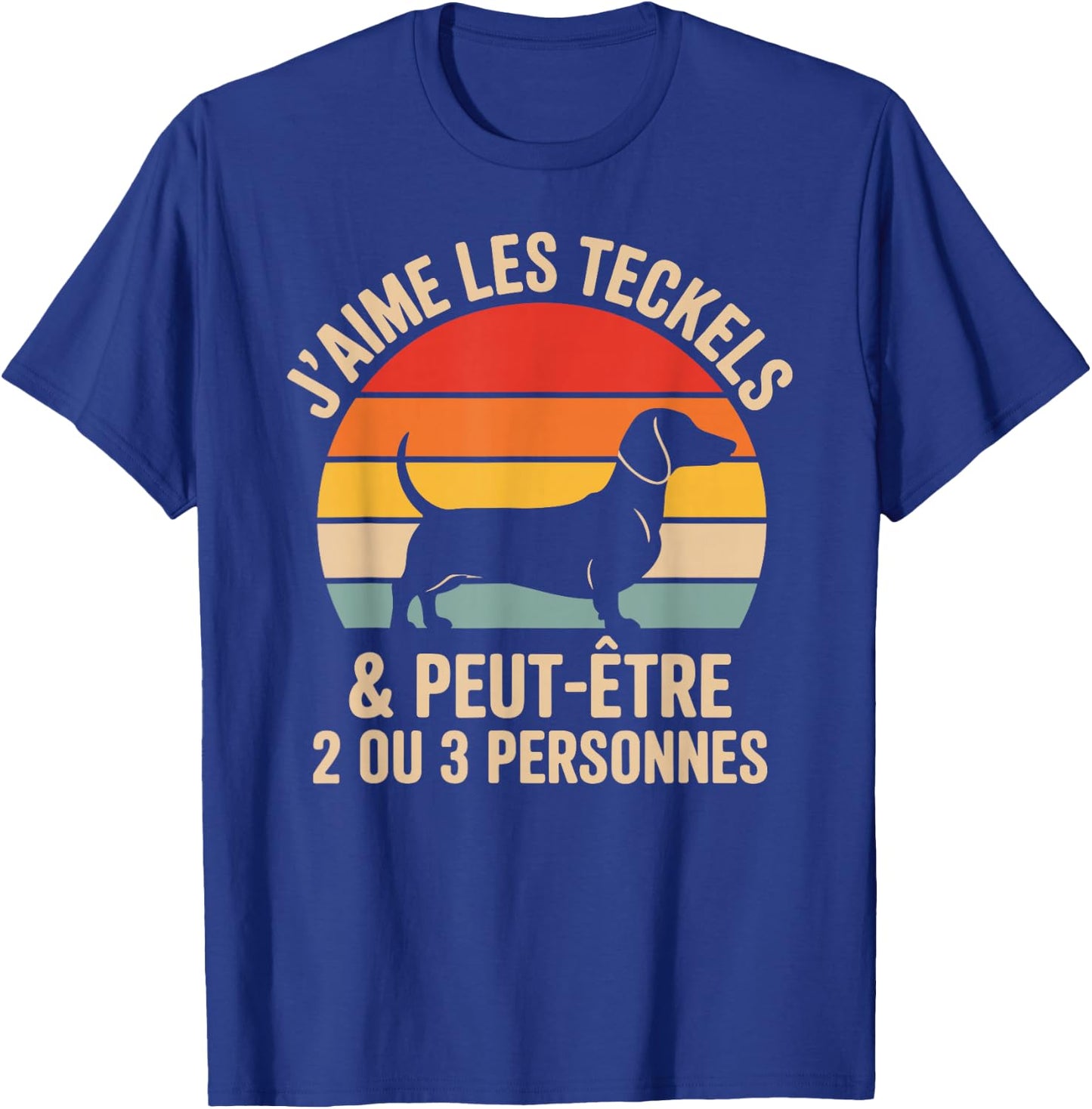 Teeshirt Dachshund Dog J'aime Les Dachshunds and 2 or 3 People T-Shirt - T-Shirt | Royal