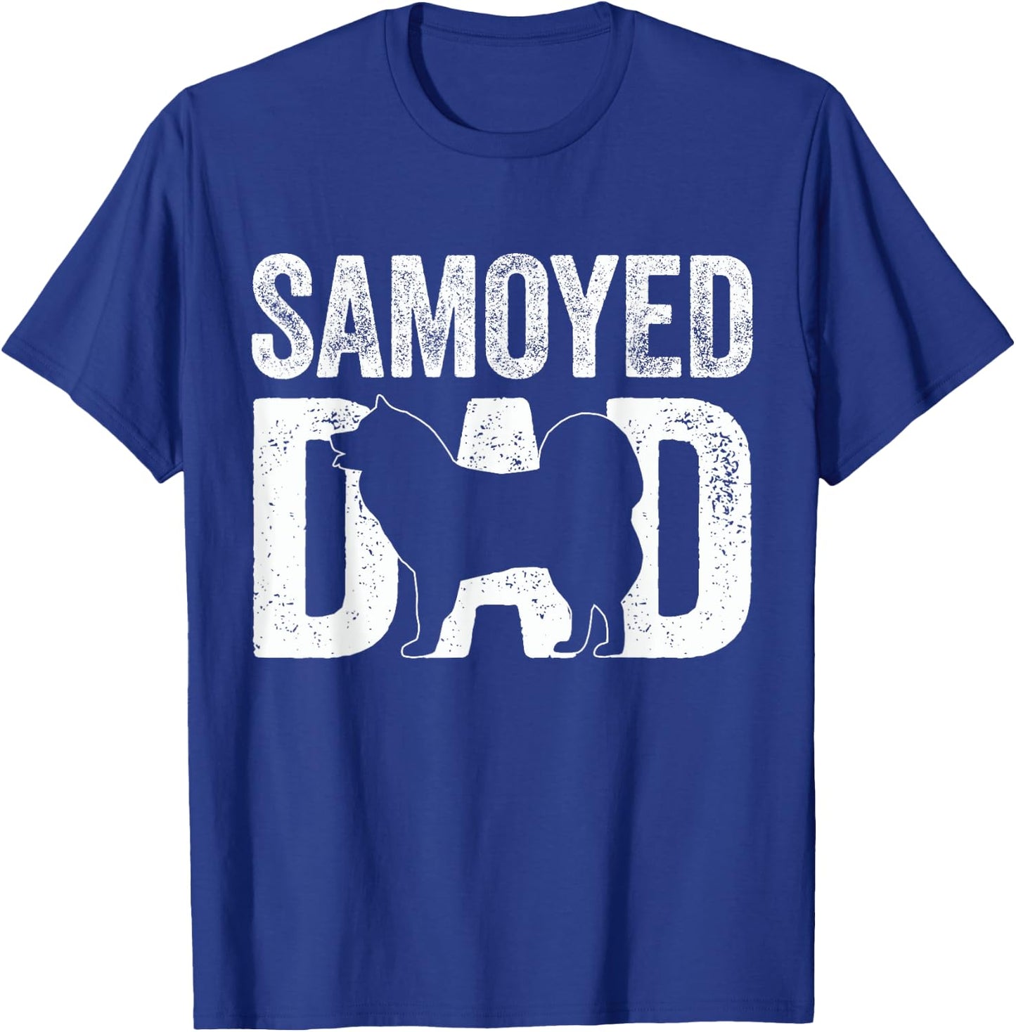 Retro Samoyed Dad Papa Father's Day Samoyed Silhouette T-Shirt - T-Shirt | Royal