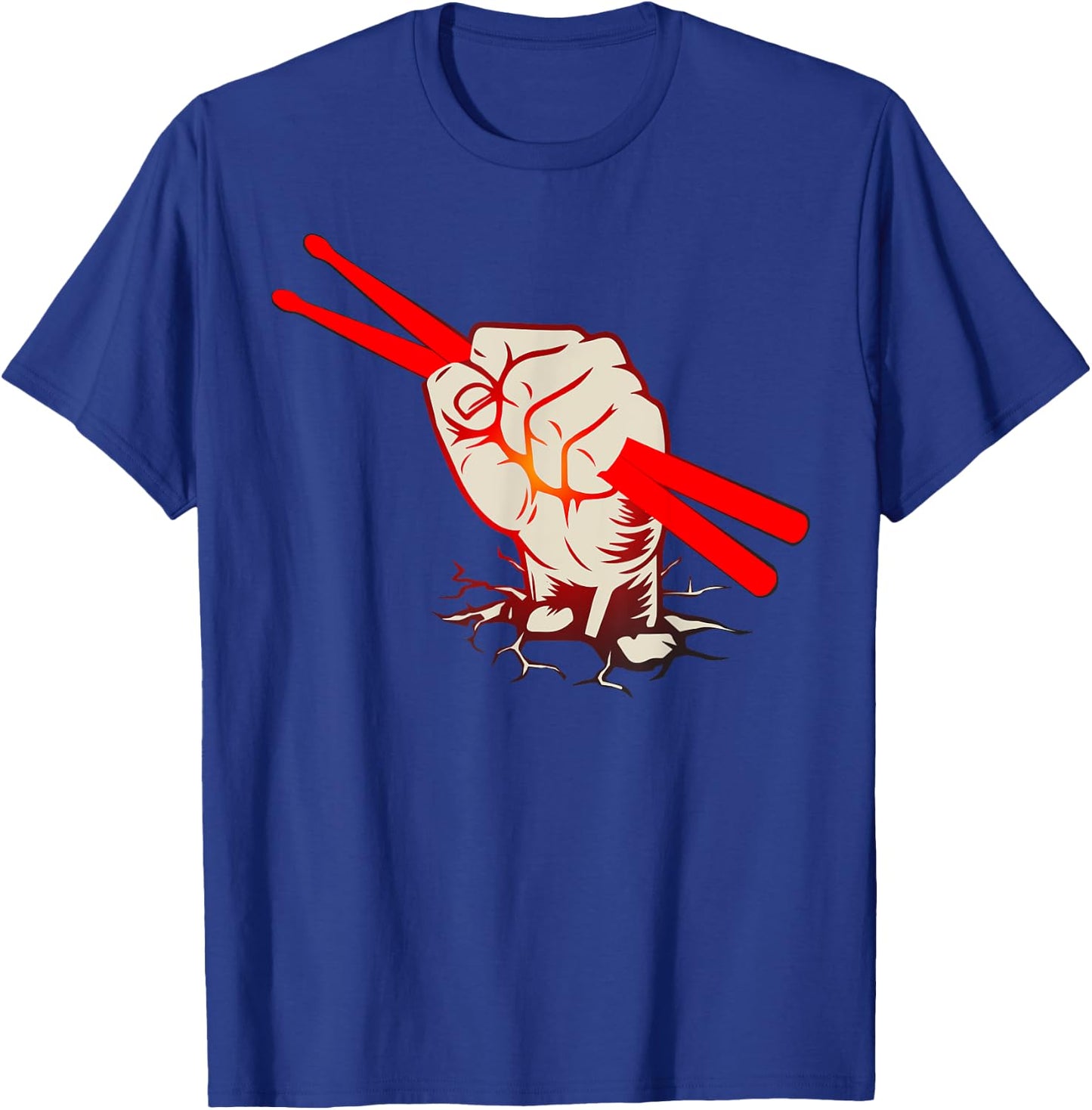 Vintage Drummer Retro Distressed Drum Sticks Hand T-Shirt - T-Shirt | Royal