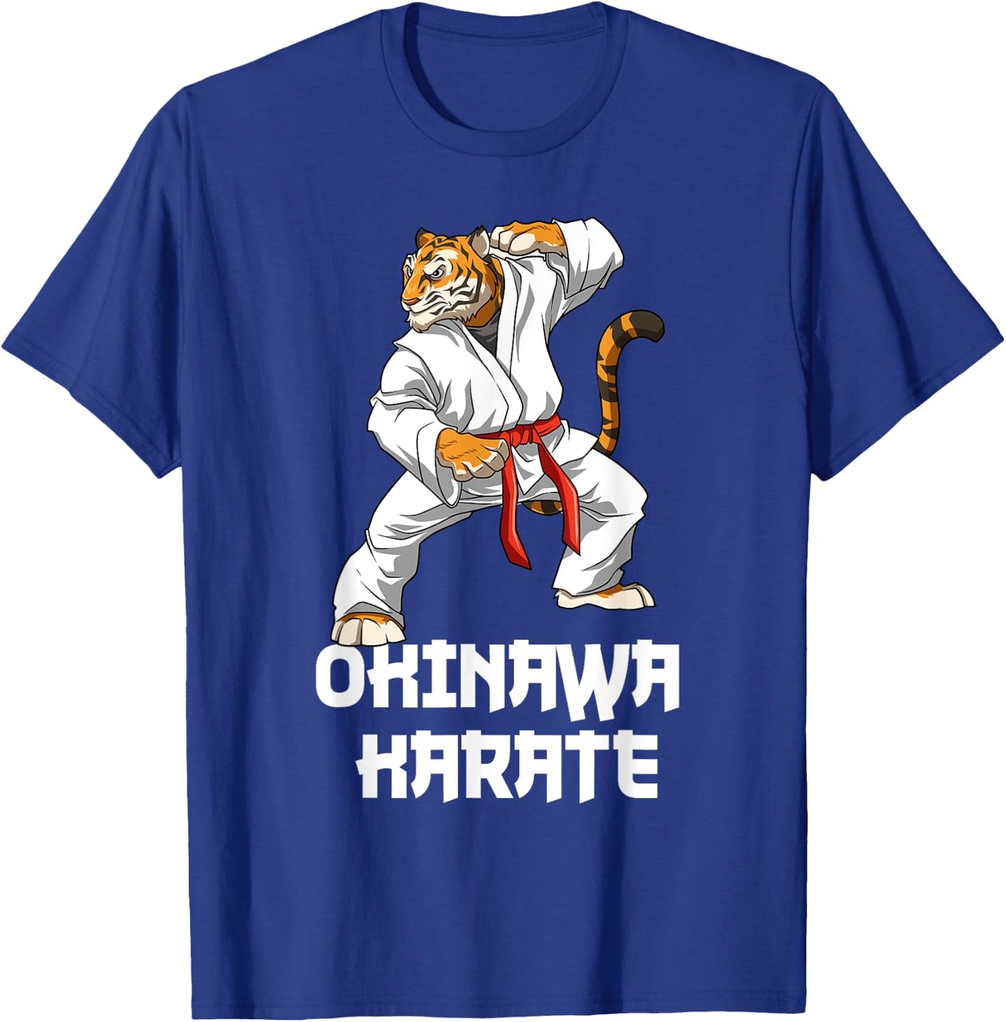 Okinawa Karate Tiger - Karate Japanese Martial Arts , black T-Shirt - T-Shirt | Royal