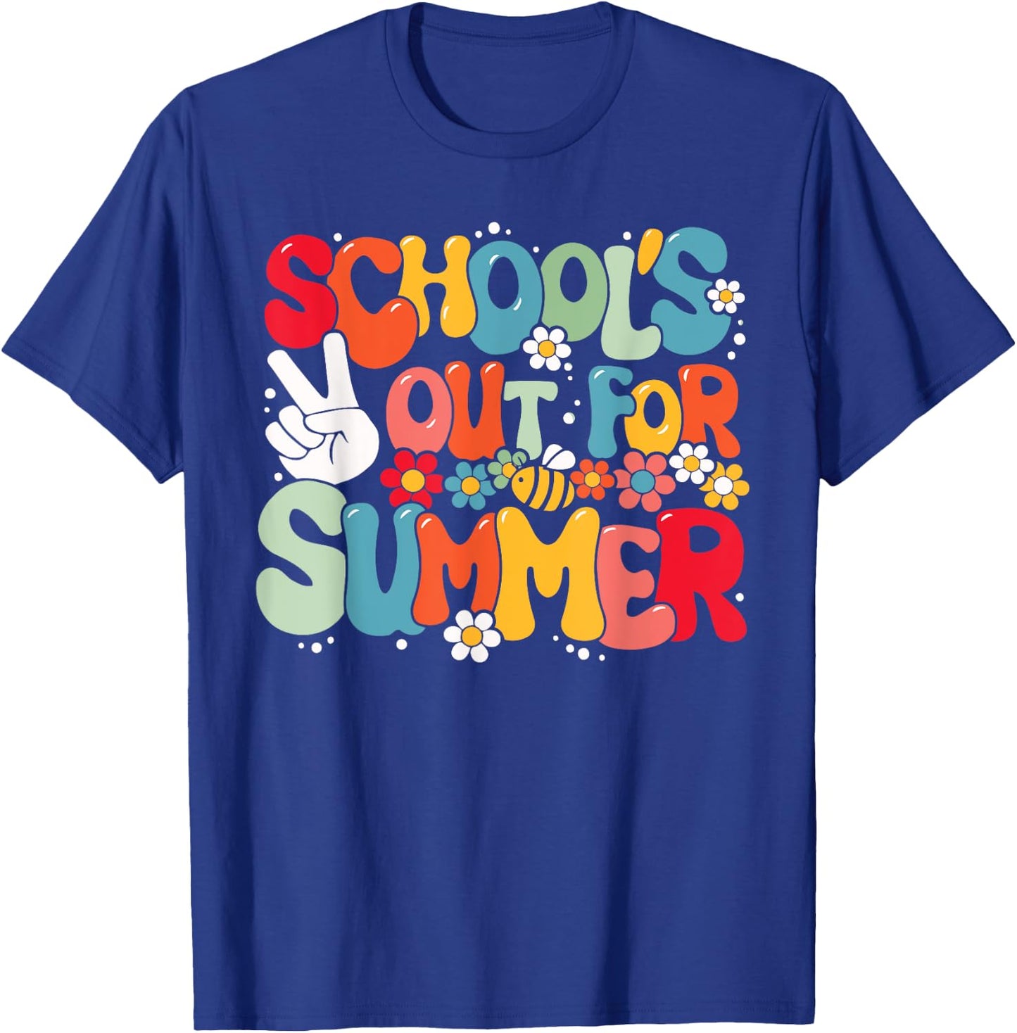 Retro Last Day Of School - School's Out For Summer T-Shirt - T-Shirt | Royal