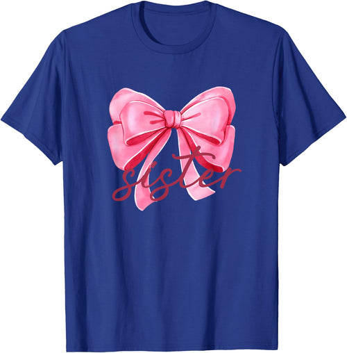 Sister Pink Bow Birthday Baby Shower Family Pink Ribbon