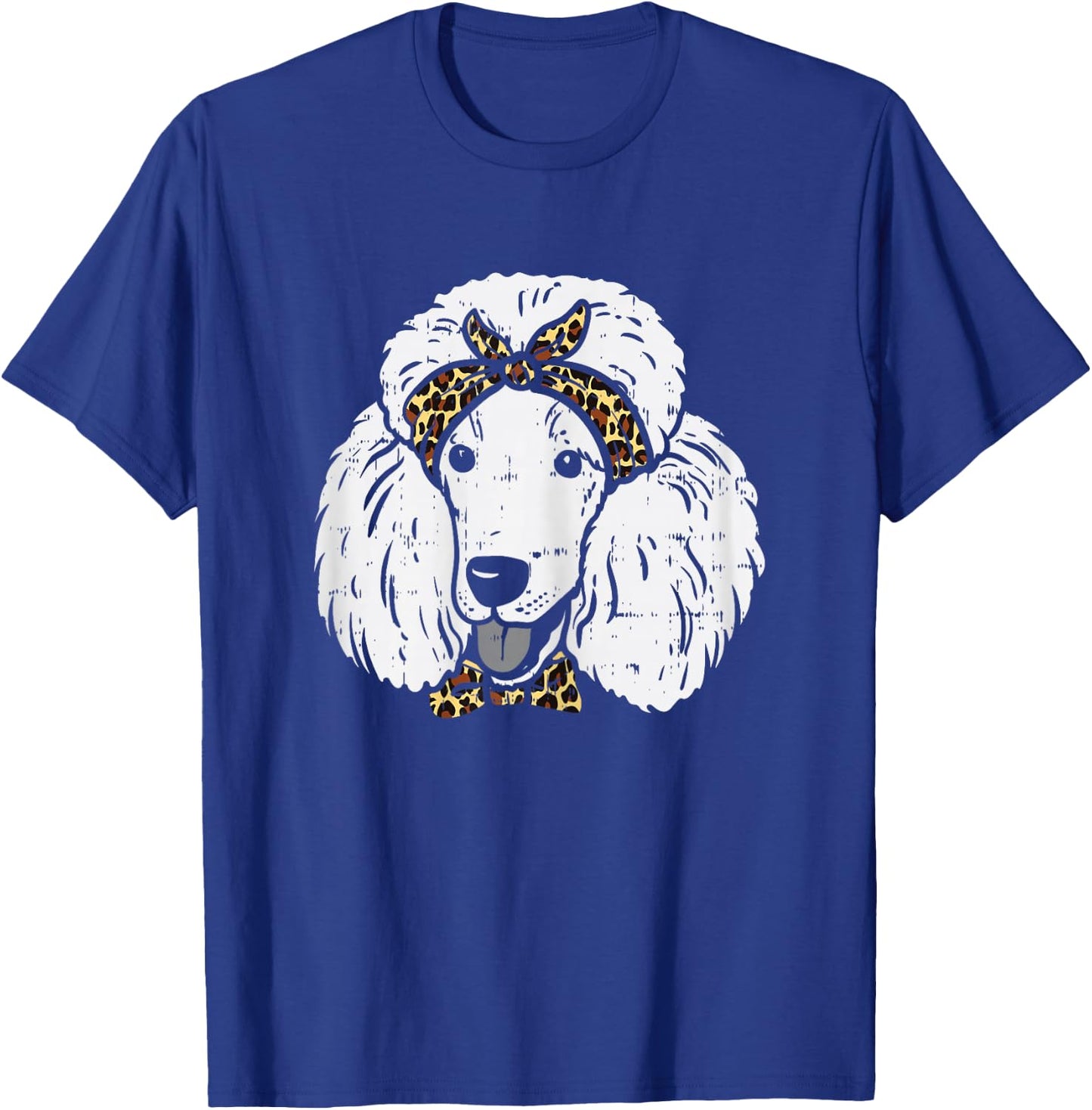 Poodle Leopard Bandana Cute Dog Lover Owner Girls Women Gift T-Shirt - T-Shirt | Royal