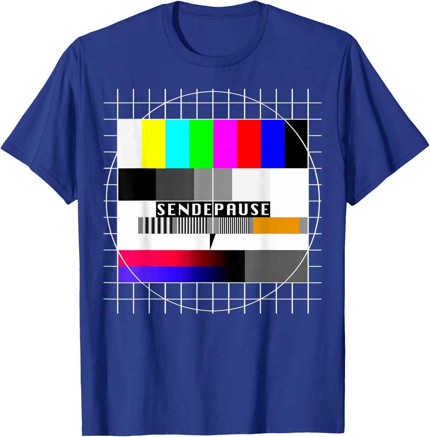 90er Outfit & 80er Motto Party Oldschool Geschenk Testbild Sendepause 90s Party 80s Outfit Costume Black Adult Small T-Shirt - T-Shirt | Royal