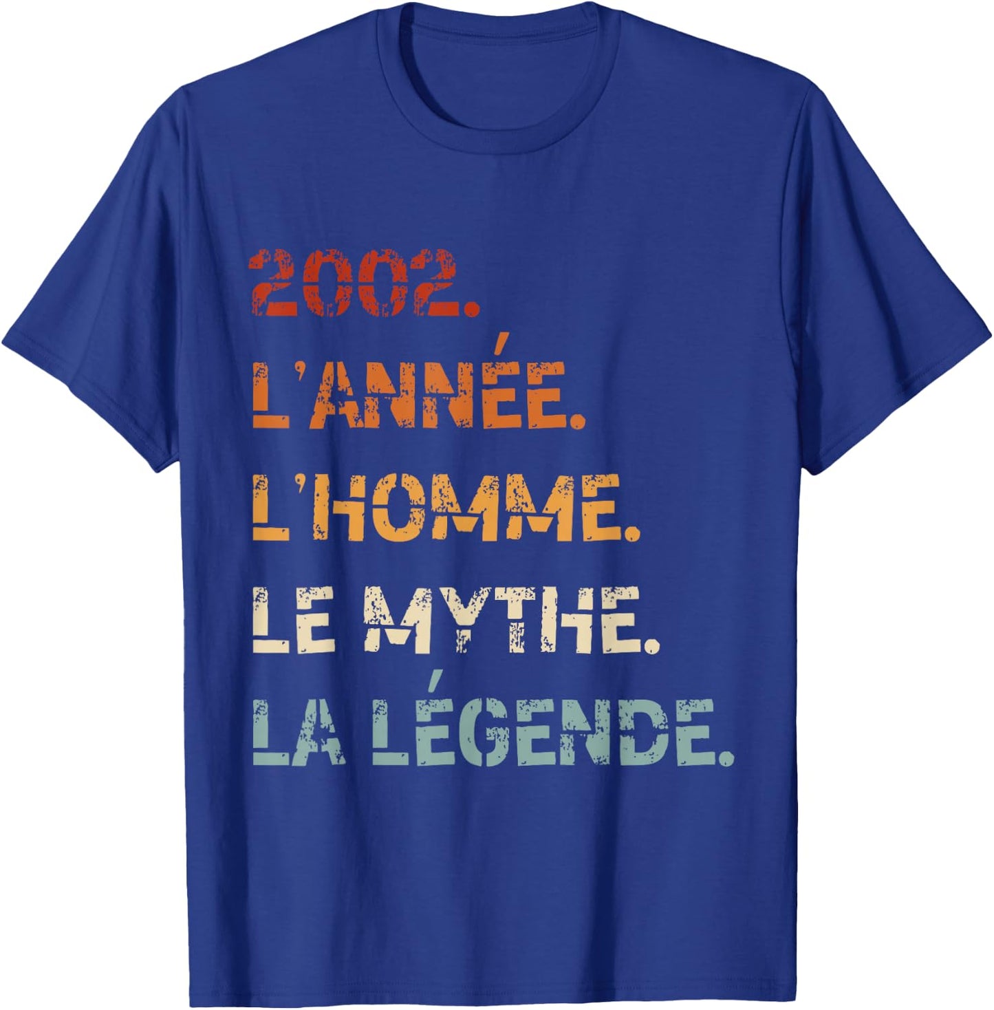 2002 Year Man Myth Legend Birthday Vintage 2002 , Black, S T-Shirt - T-Shirt | Royal