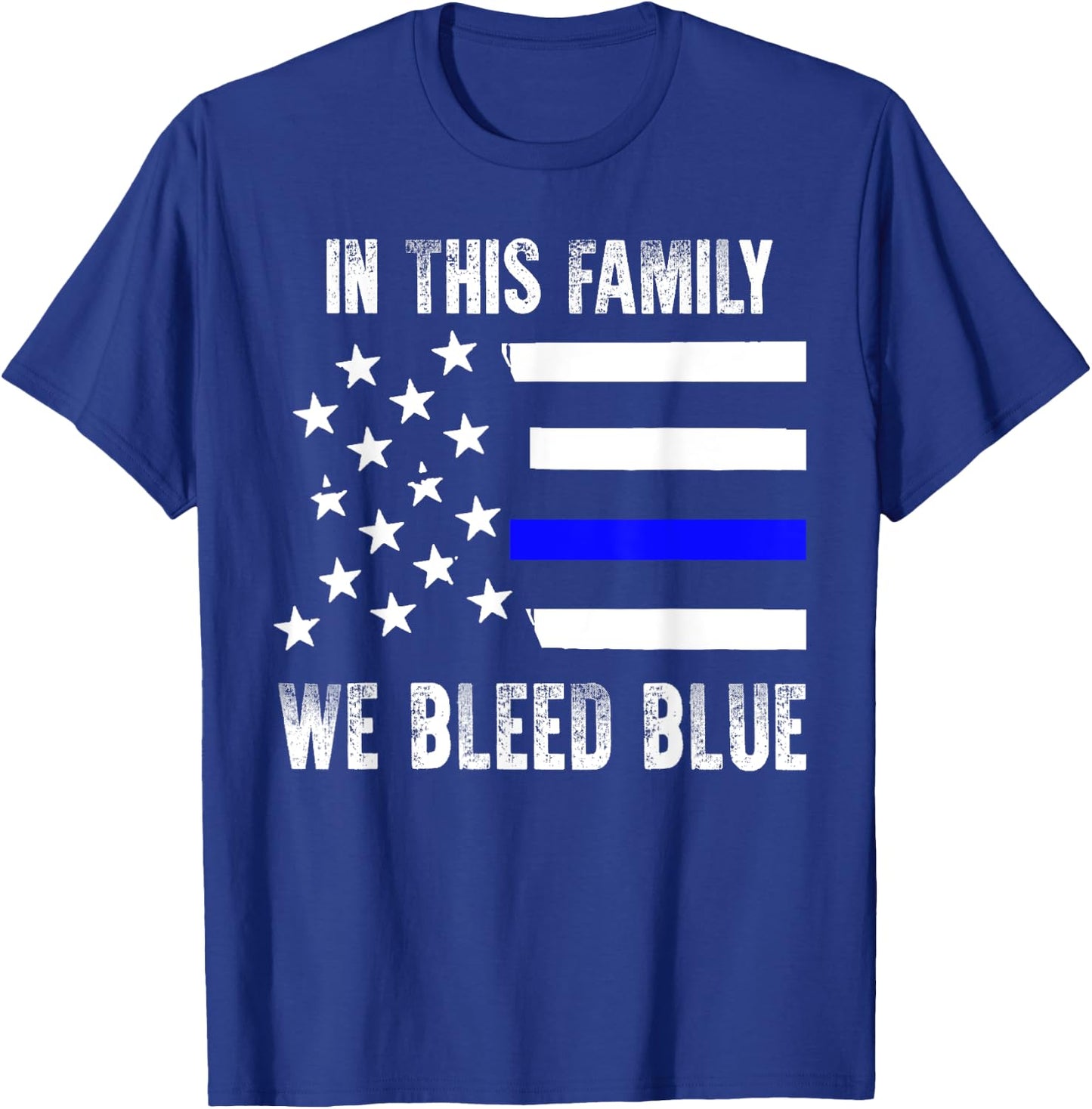 Police Cop Officer Shirt We Bleed Blue US Flag Gift T-Shirt - T-Shirt | Royal