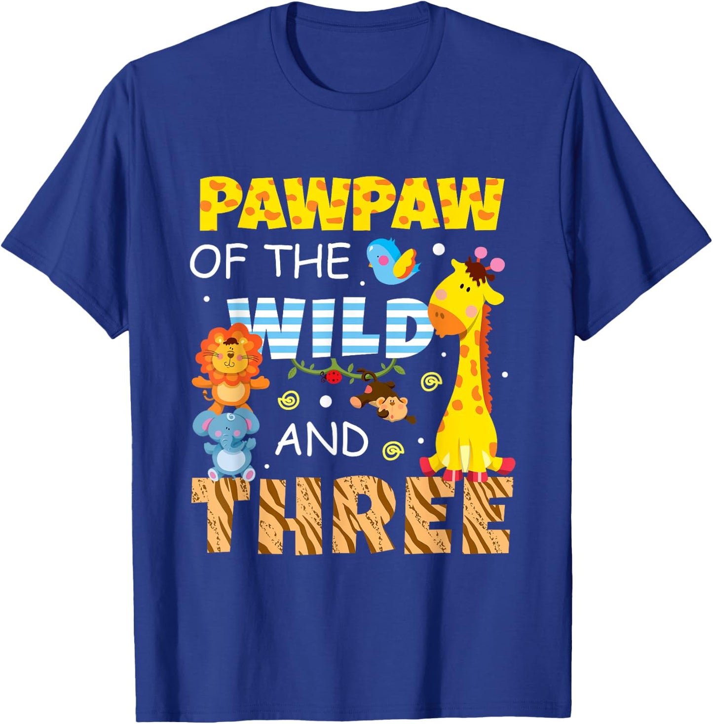 Pawpaw Of The Wild and Three Safari Jungle Zoo Animals T-Shirt - T-Shirt | Royal